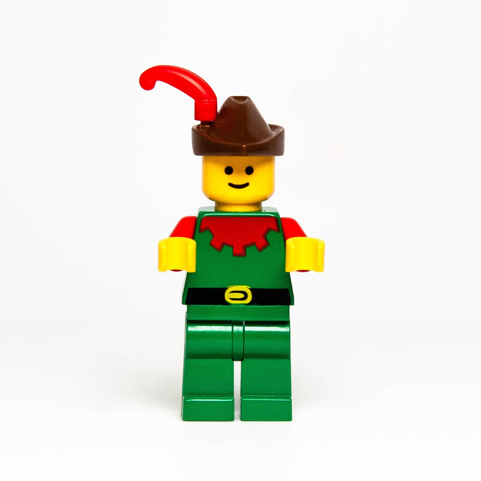 LEGO Castle Minifigure - Red Forestman (cas139) 6103 Brown Hat, Red Feather