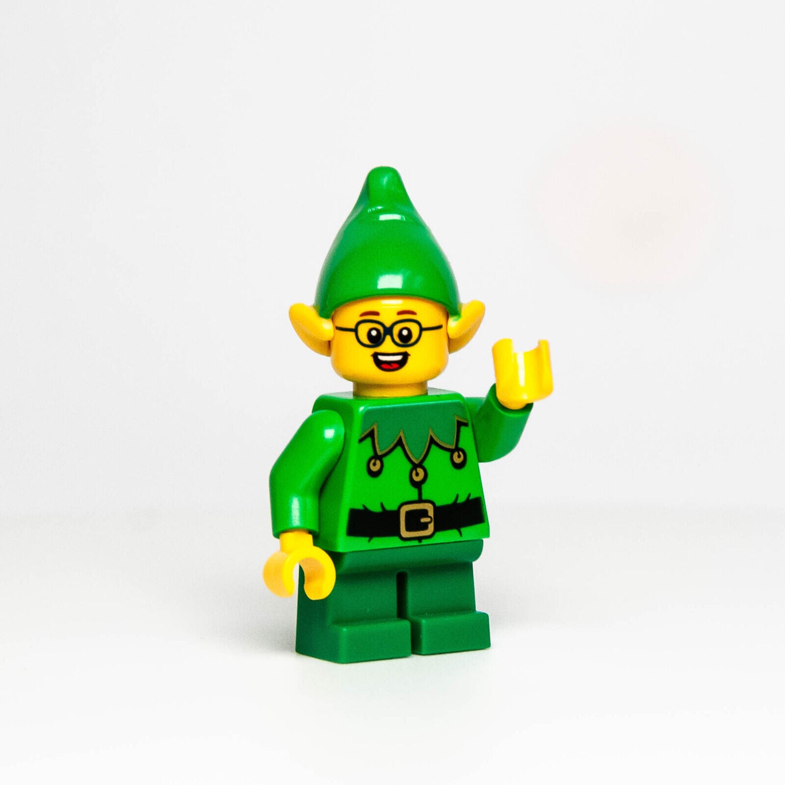 Lego Christmas Holiday Elf Minifigure w/ Glasses Bells (hol026) Club House 10275