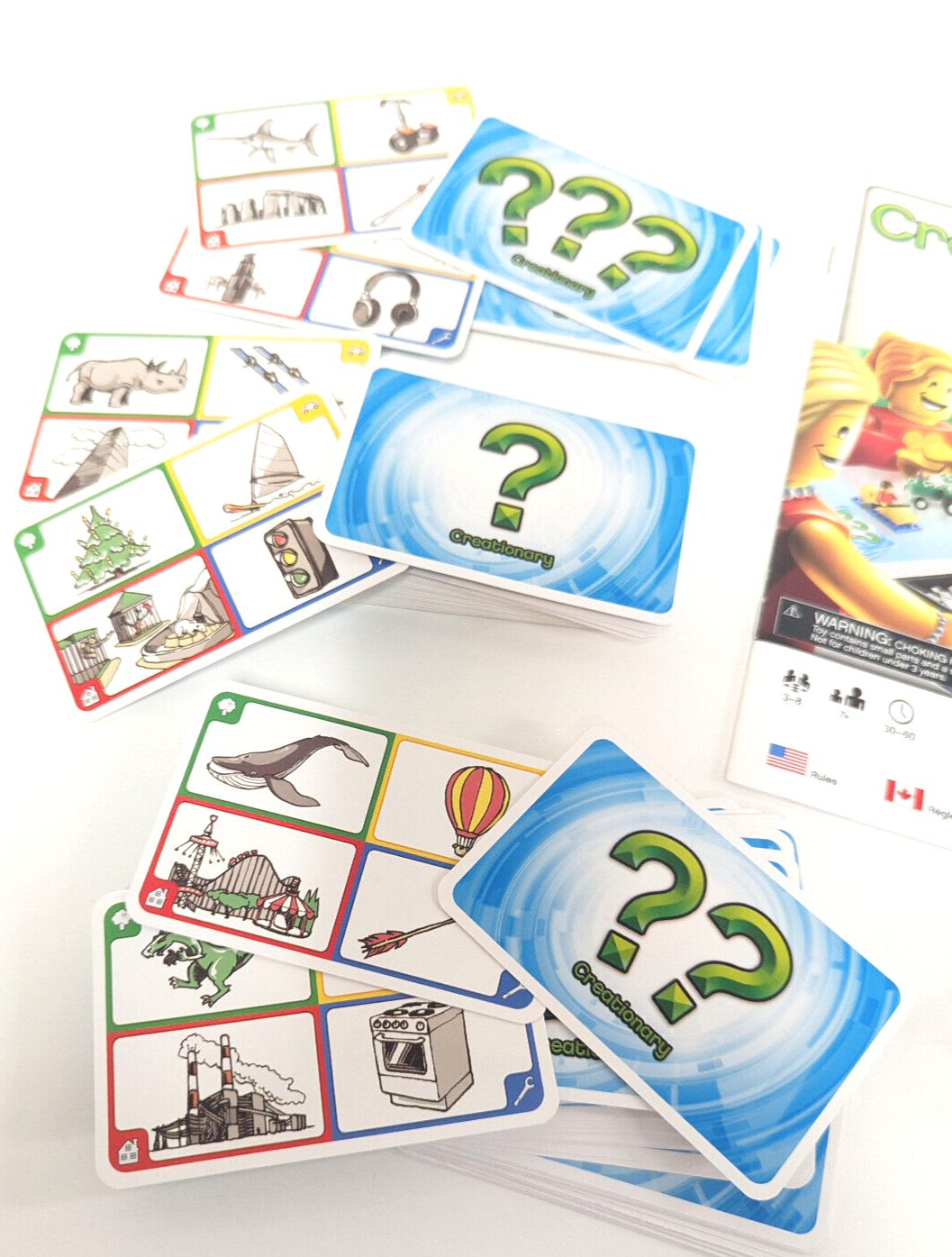 Lego Creationary 3844 Dice Instructions Game Cards Full Deck of 96