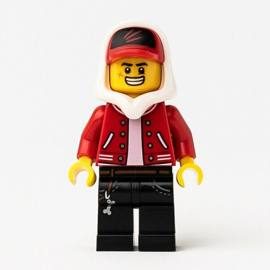 New LEGO Jack Davids - Red Jacket w/ Cap & Hood Minifigure - (hs001) - StudBee