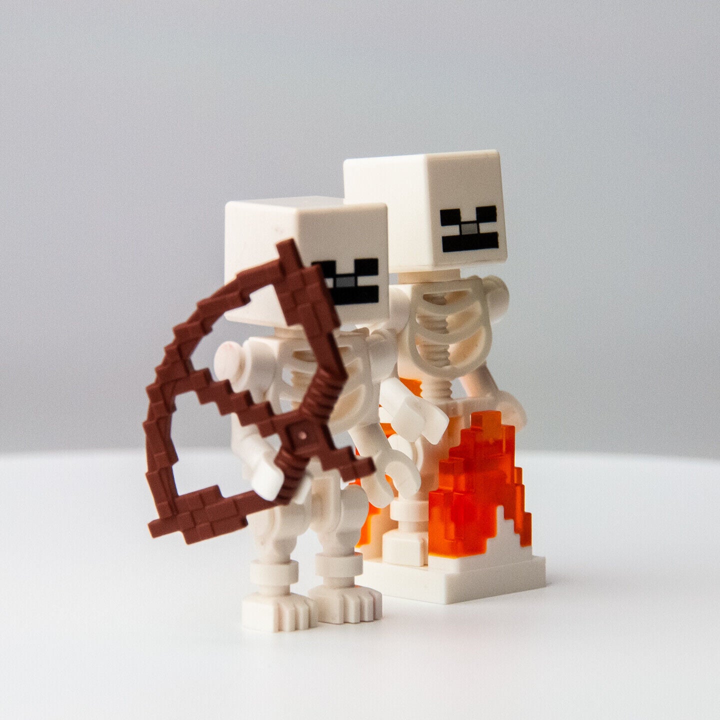 (Lot of 2) LEGO Minecraft Skeleton w/ Flame (min011) Minifigure - StudBee