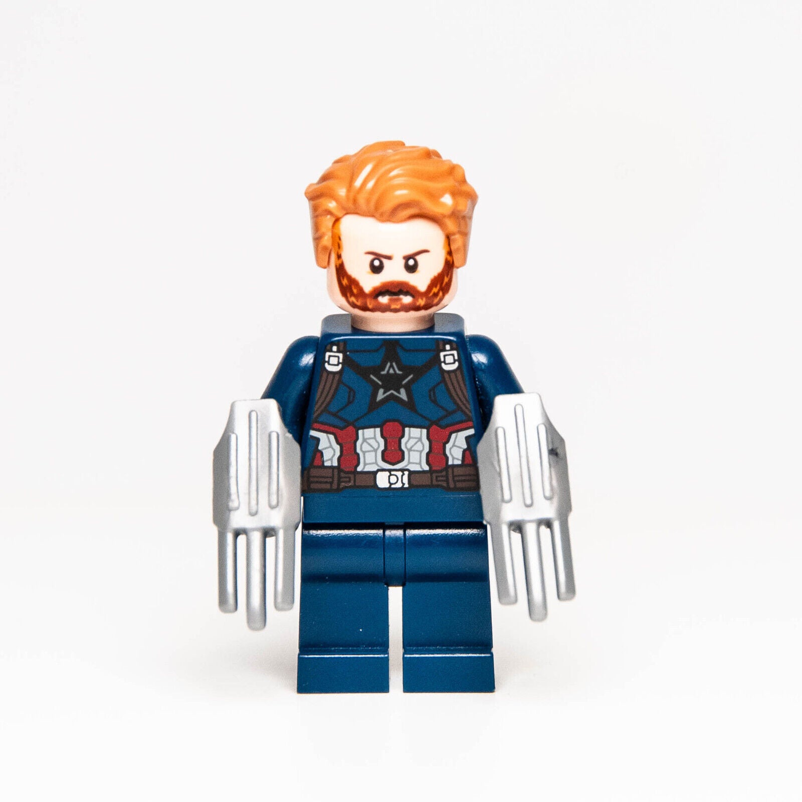LEGO Marvel Super Heroes Captain America Minifigure w/ Beard 76101 (sh495) - StudBee