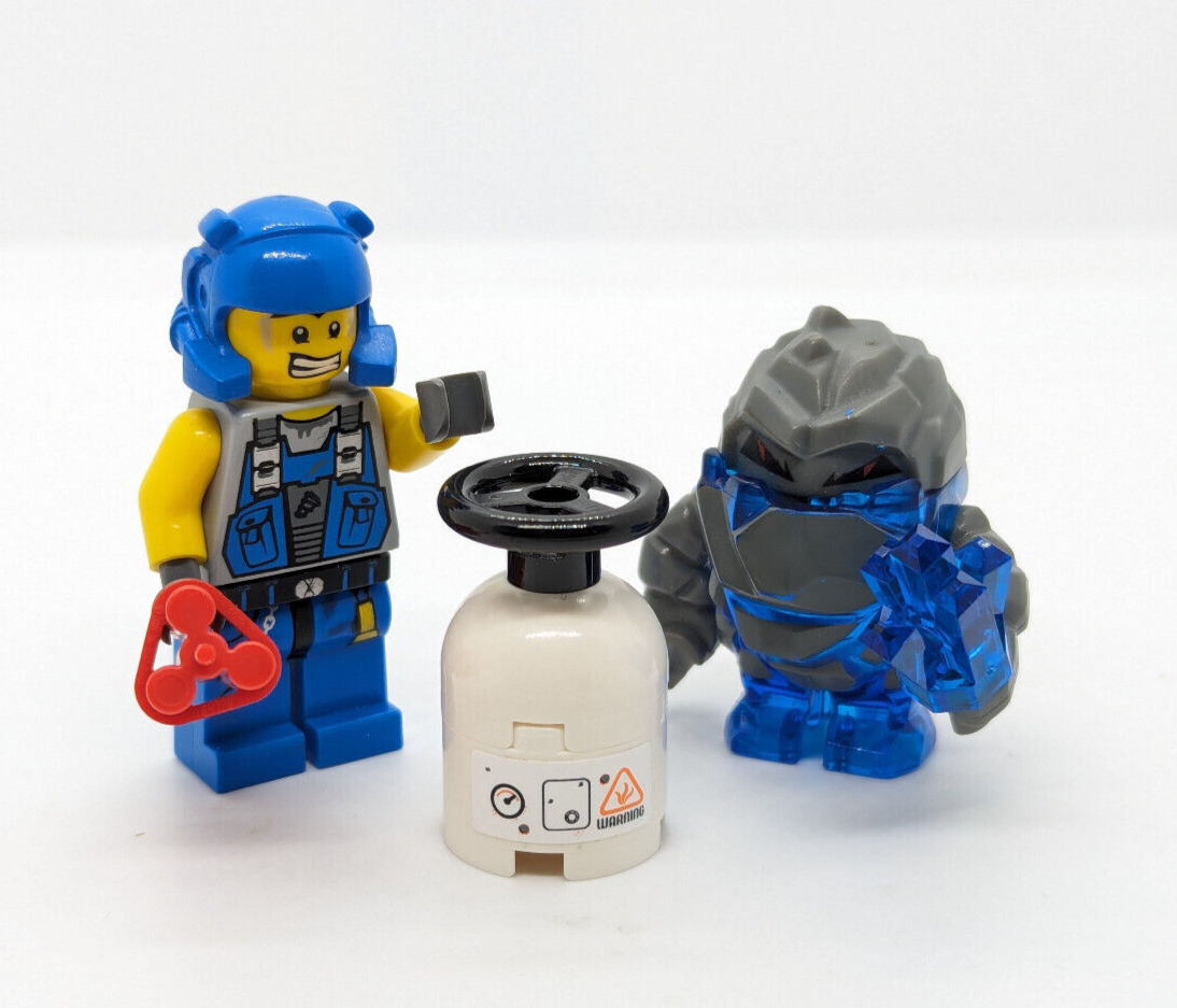 Lego Power Miners 8958 Minifigure Lot:  Miner & Glaciator Blue Rock Monster (pm - StudBee