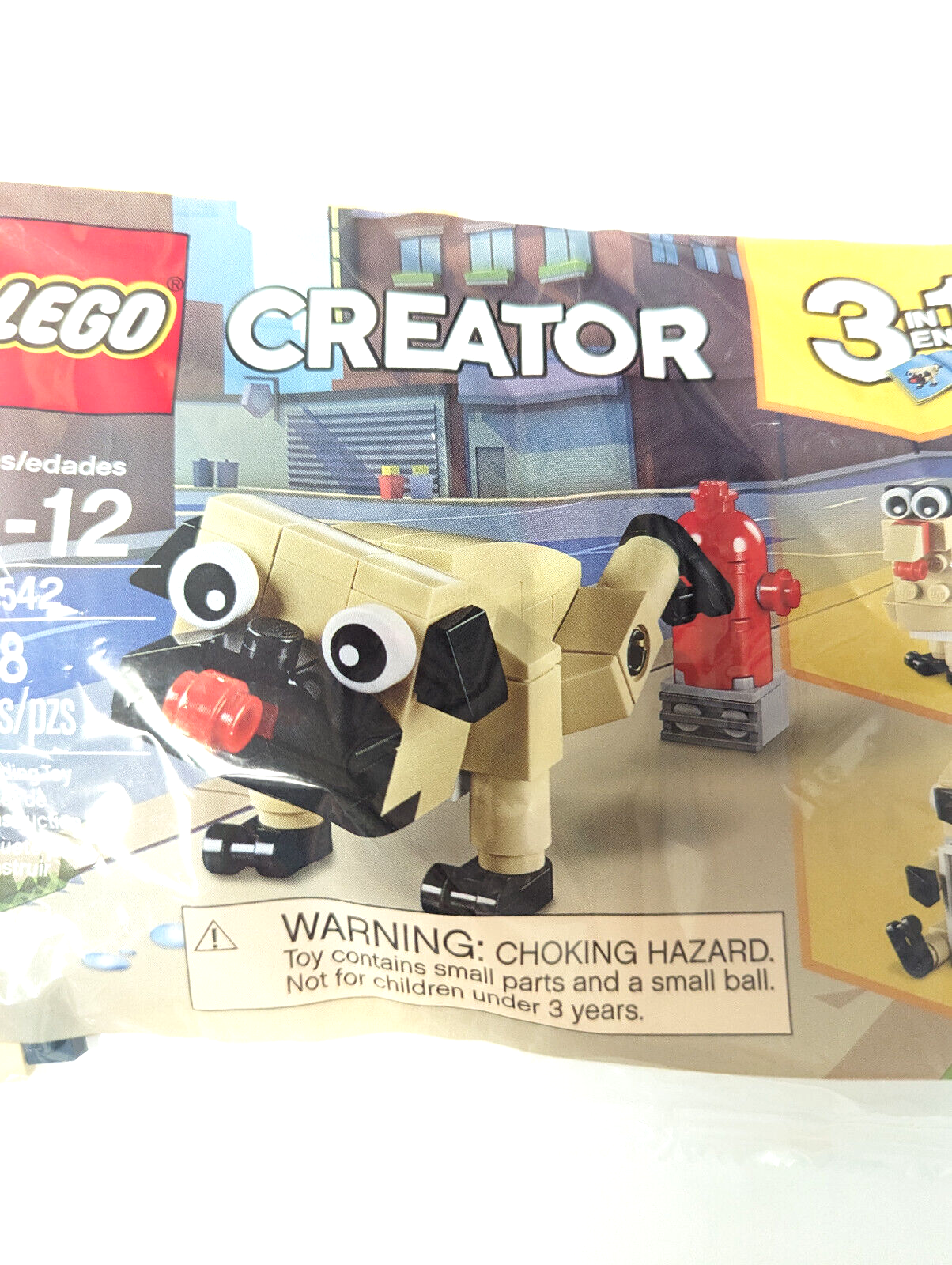 LEGO Creator Cute Pug Polybag Dog and Fire Hydrant 30542 Retired - StudBee