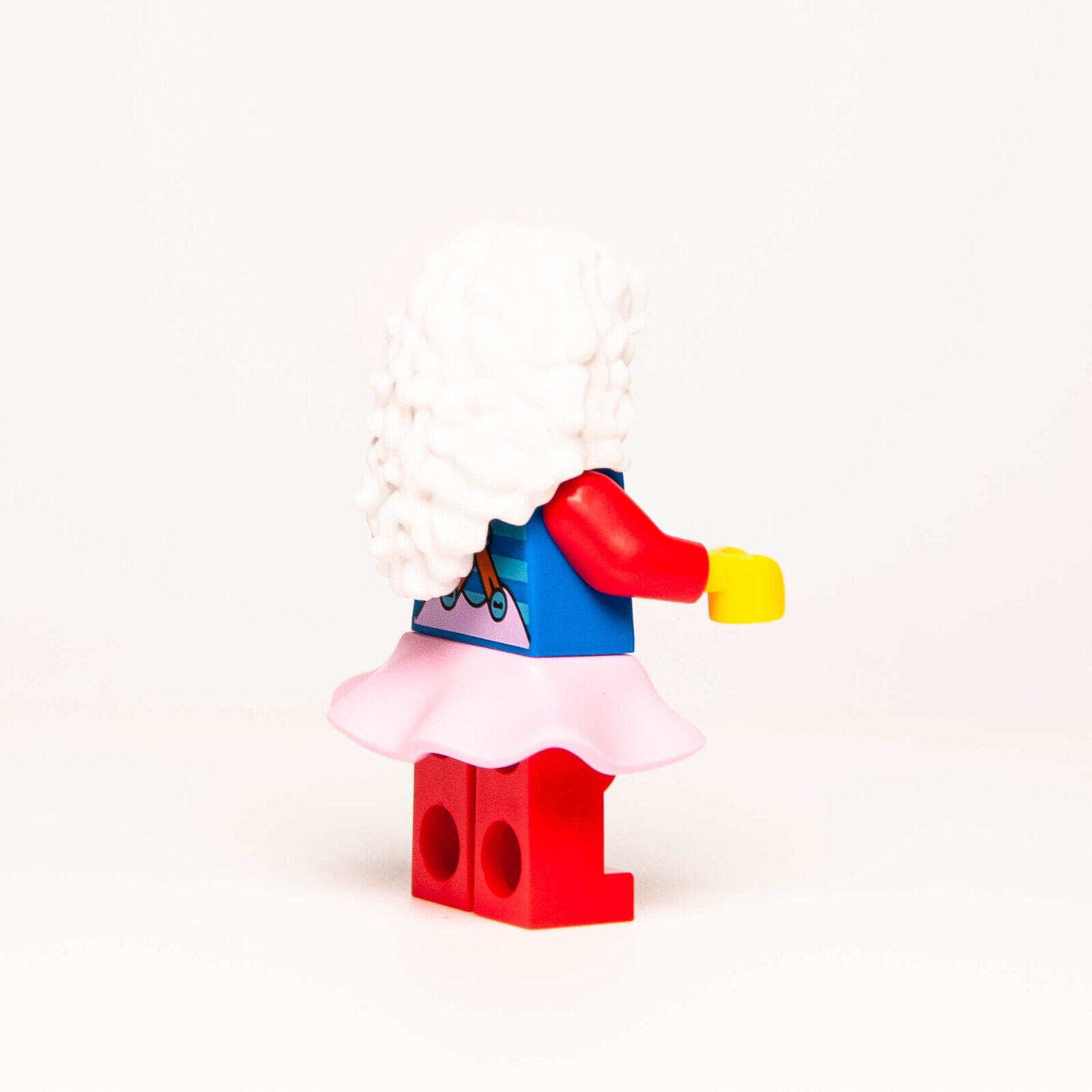 New LEGO BAM 2024 Minifigure - Female Clown, White Hair Pink Skirt - Birthday( - StudBee