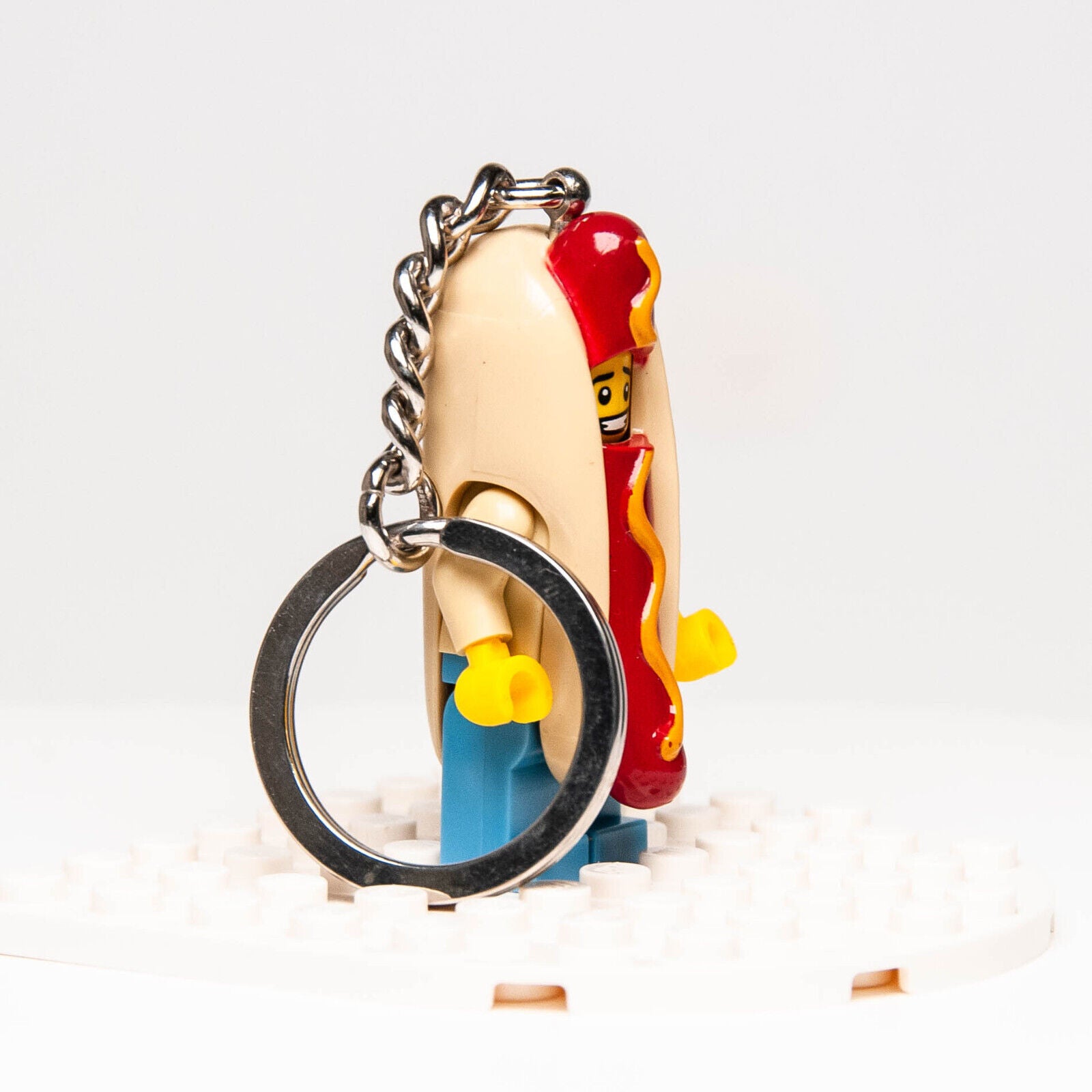 Lego Minifigure Key Chain Hot Dog Man Costume 853571 Bag Backpack Ring (col13-14 - StudBee