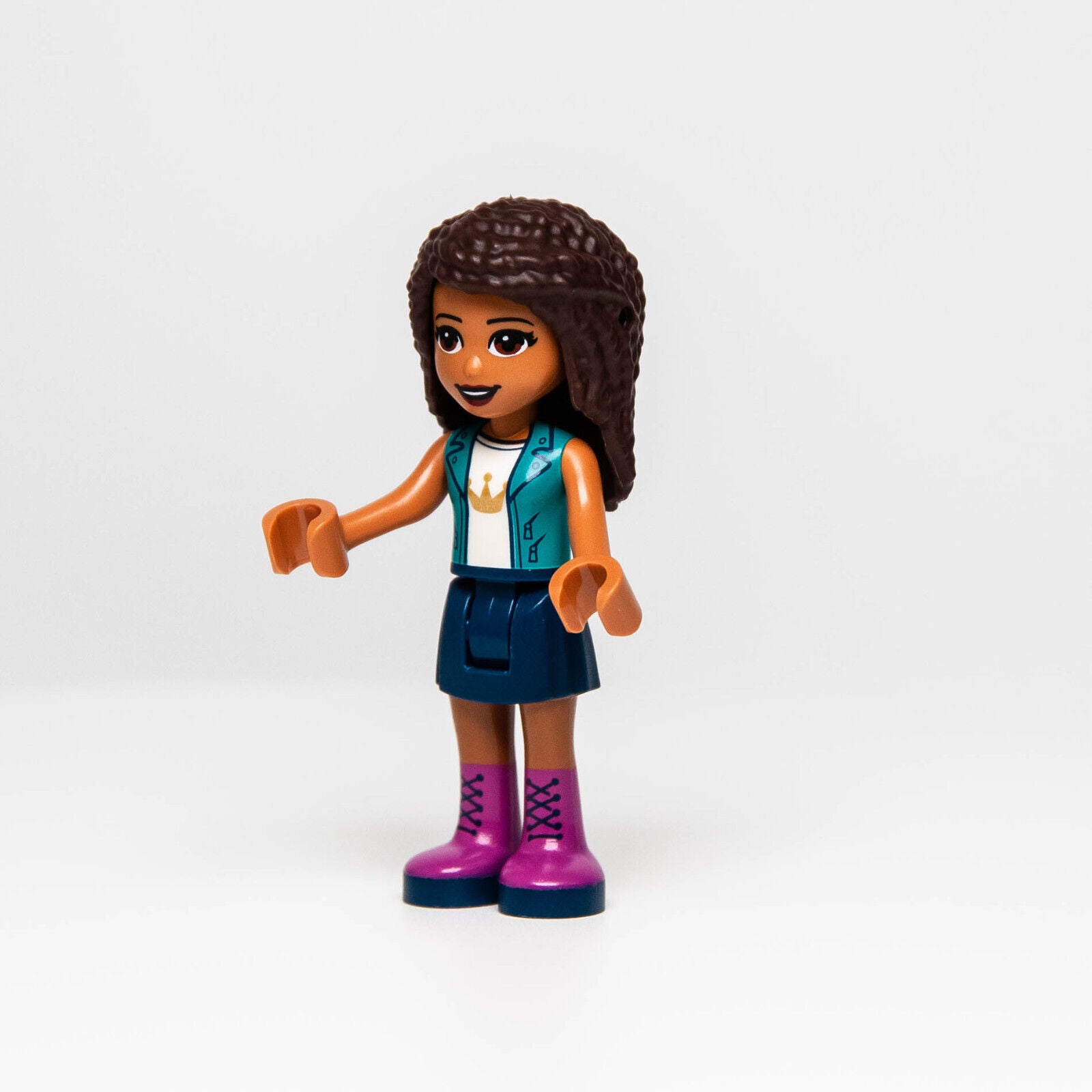New Lego 41449 Friends Andrea Minifigure Dark Blue Skirt, Jacket (frnd415) - StudBee