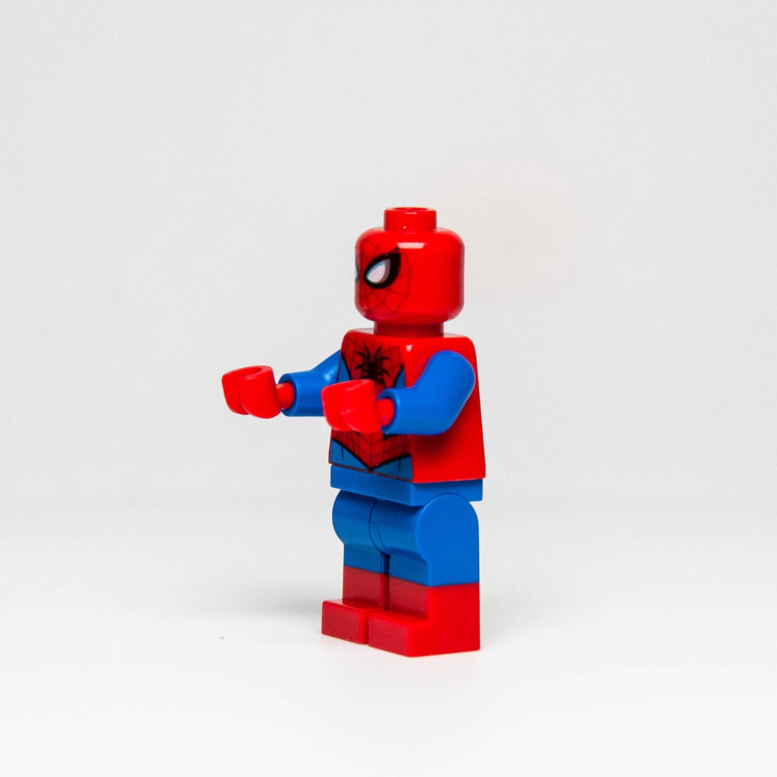 LEGO Spider-Man Minifigure - Metallic Blue Eye Highlights, Printed Arms (sh536) - StudBee