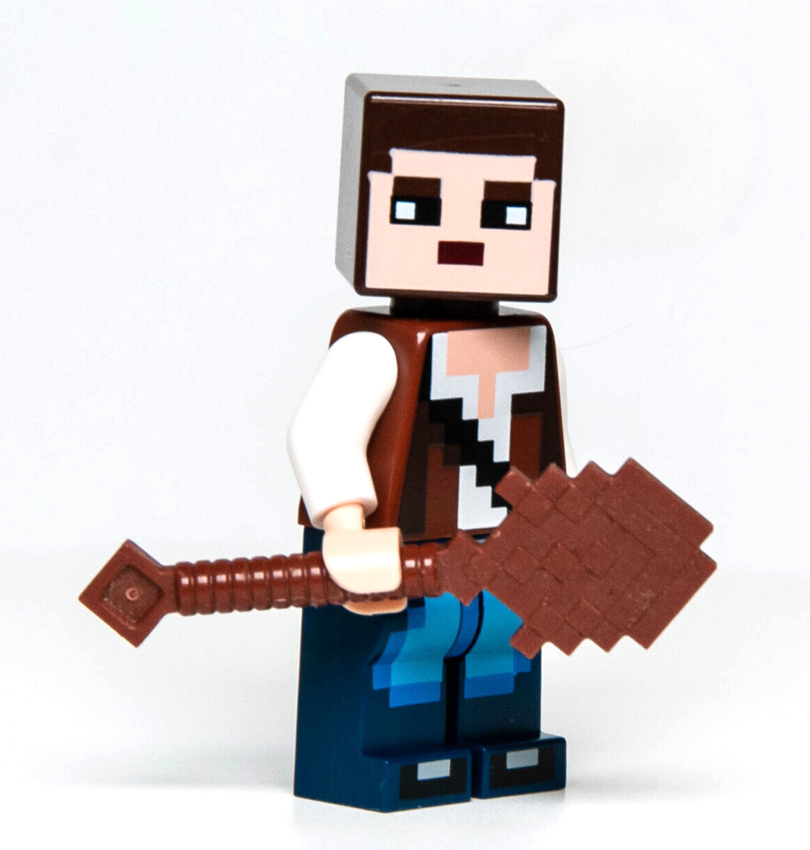 LEGO Minecraft Minifigure: Skin 3 Reddish Brown Vest Blue Jeans (min036) 853610 - StudBee