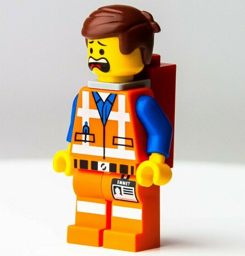 LEGO Emmet  - The Lego Movie -  (tlm018) Minifigure with Piece of Resistance - StudBee