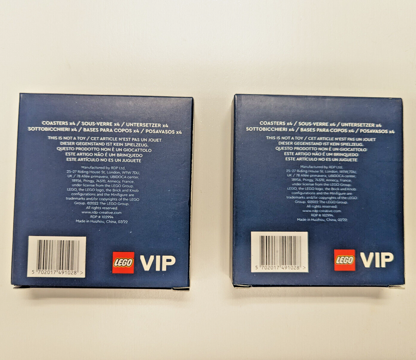 LEGO Minifigure  (Lot of 2 Boxes) Dual Sided Faces Drink Coasters 5007623 Decor - StudBee