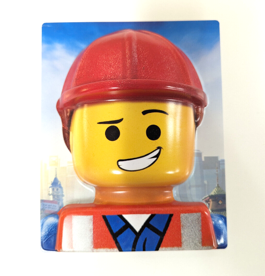 2014 The LEGO Movie EMMET 3-D Photo Display Card with Folding Stand