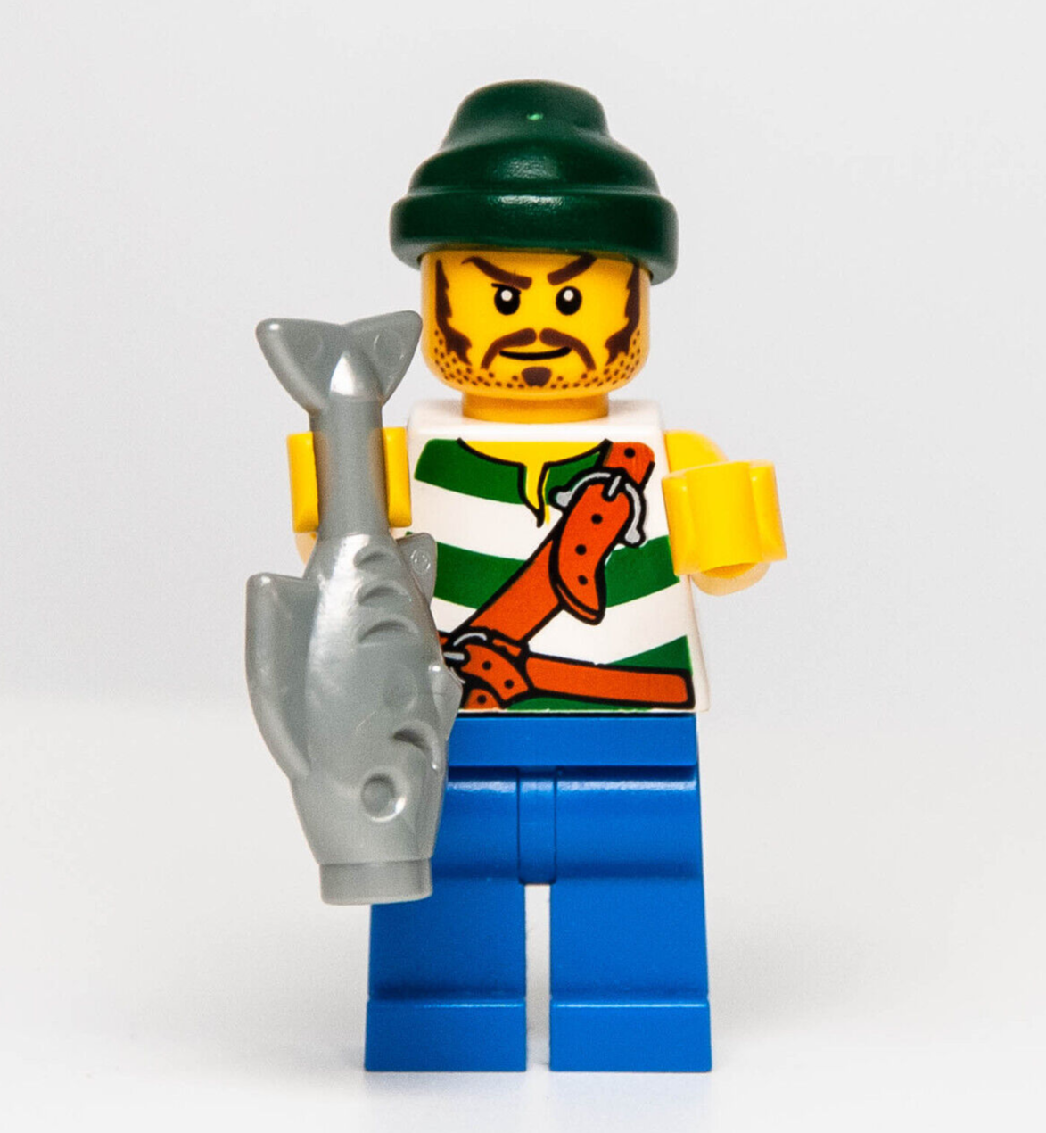 Lego Pirate With Green Bandana, Fish Minifigure (pi132) - StudBee