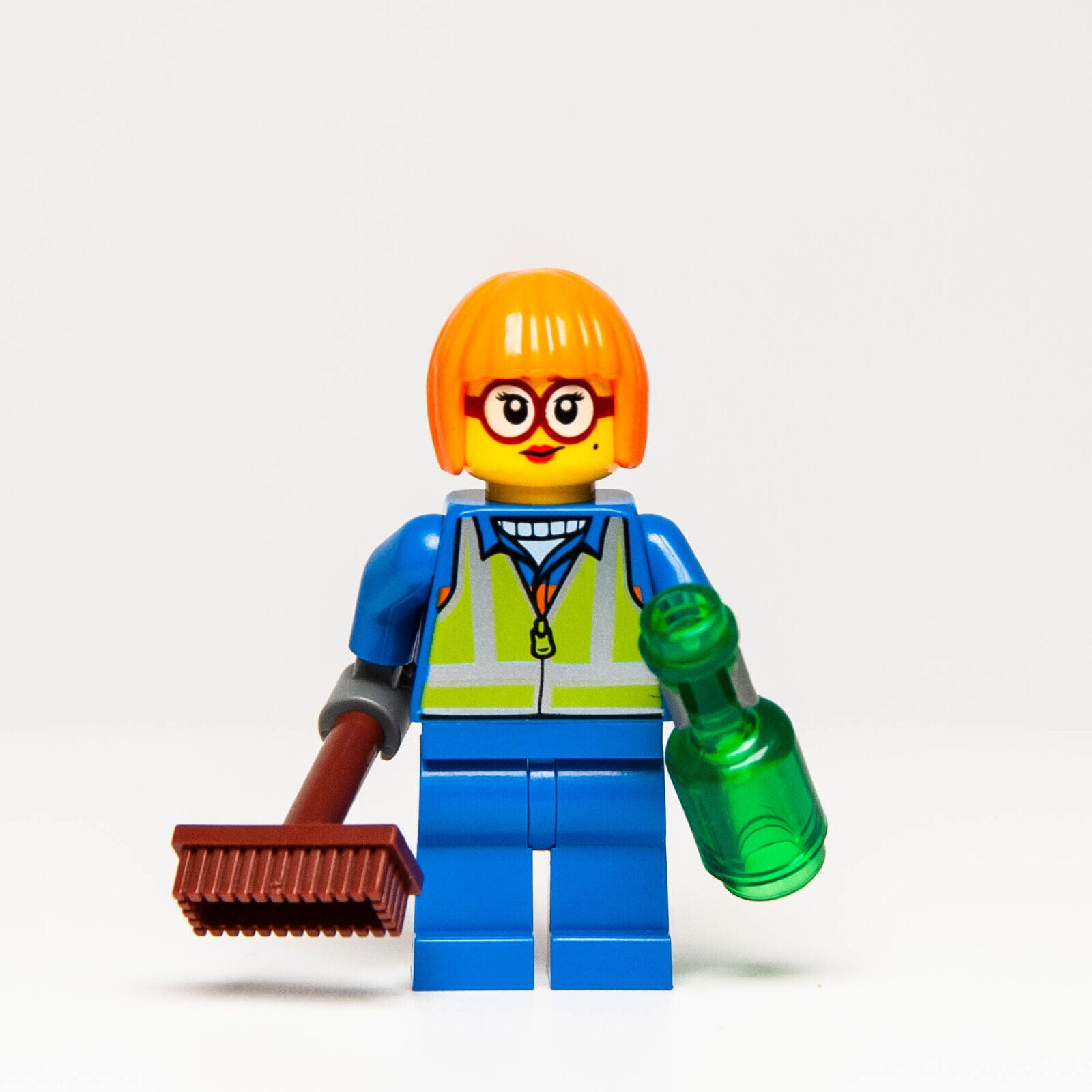 LEGO City Minifigure Shirley Keeper (cty1244) 60303 Sweeper Garbage Cleaner (wtr - StudBee