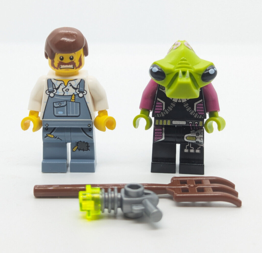 LEGO Alien Conquest Minifigures Farmer (ac007)& Pilot (ac002) 7052 UFO Abduction - StudBee