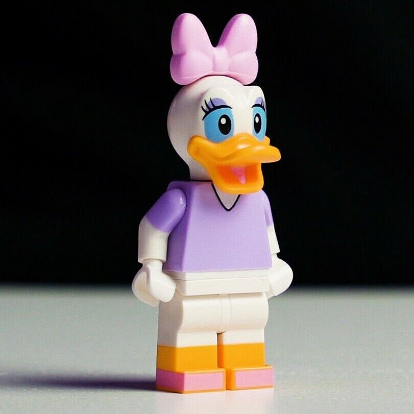 New LEGO Daisy Duck (w/ Stand) Minifigure - Disney CMS (dis009) - StudBee