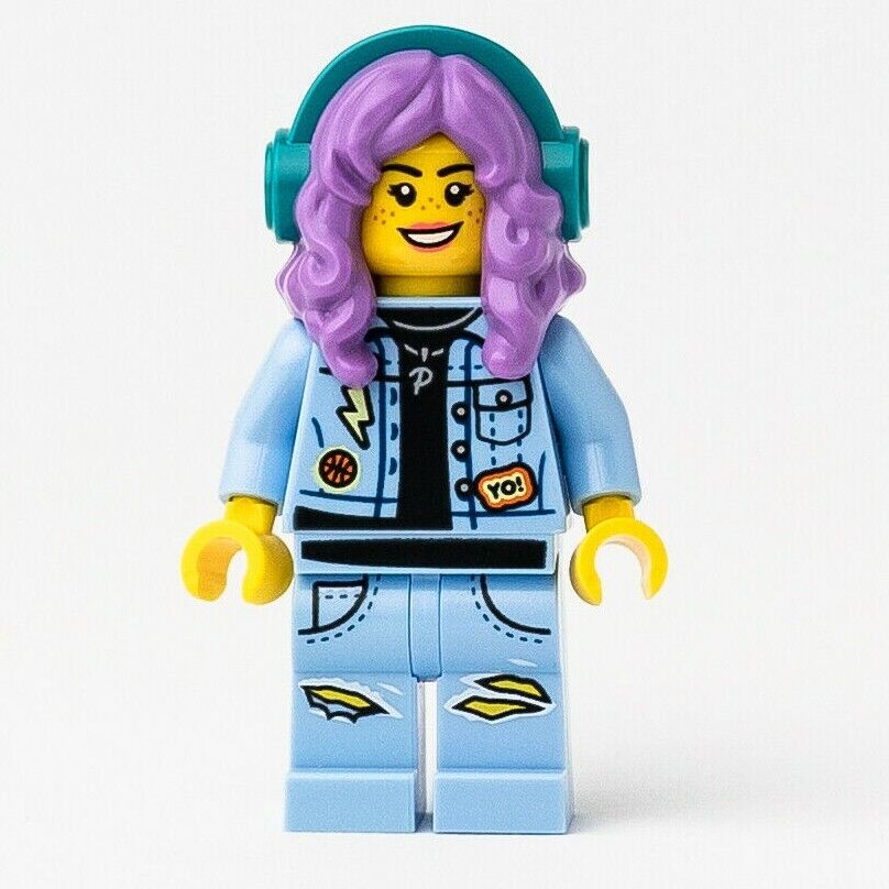 New LEGO Parker L. Jackson - Denim Jacket with Headphones Minifigure (hs035) - StudBee