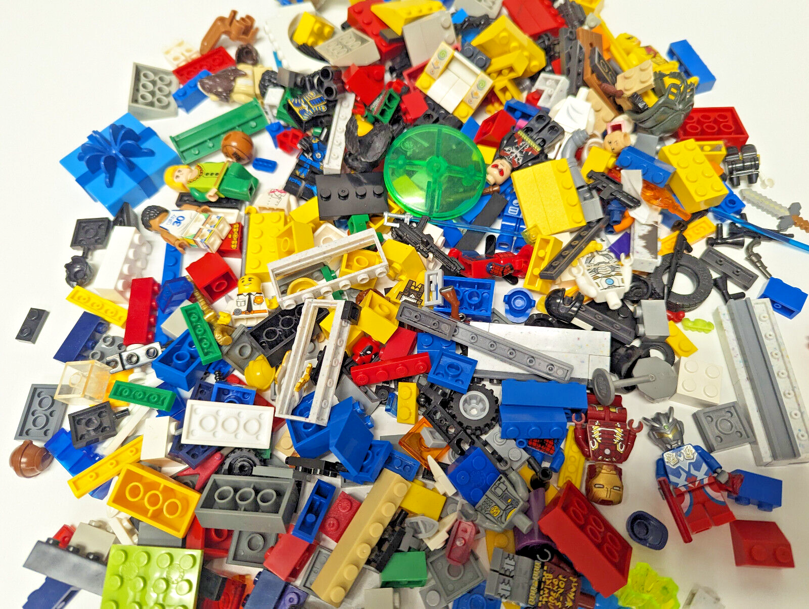 1 lb+ Bulk Building Blocks Parts & Super Hero Lot - Filler MILS Compatible - StudBee