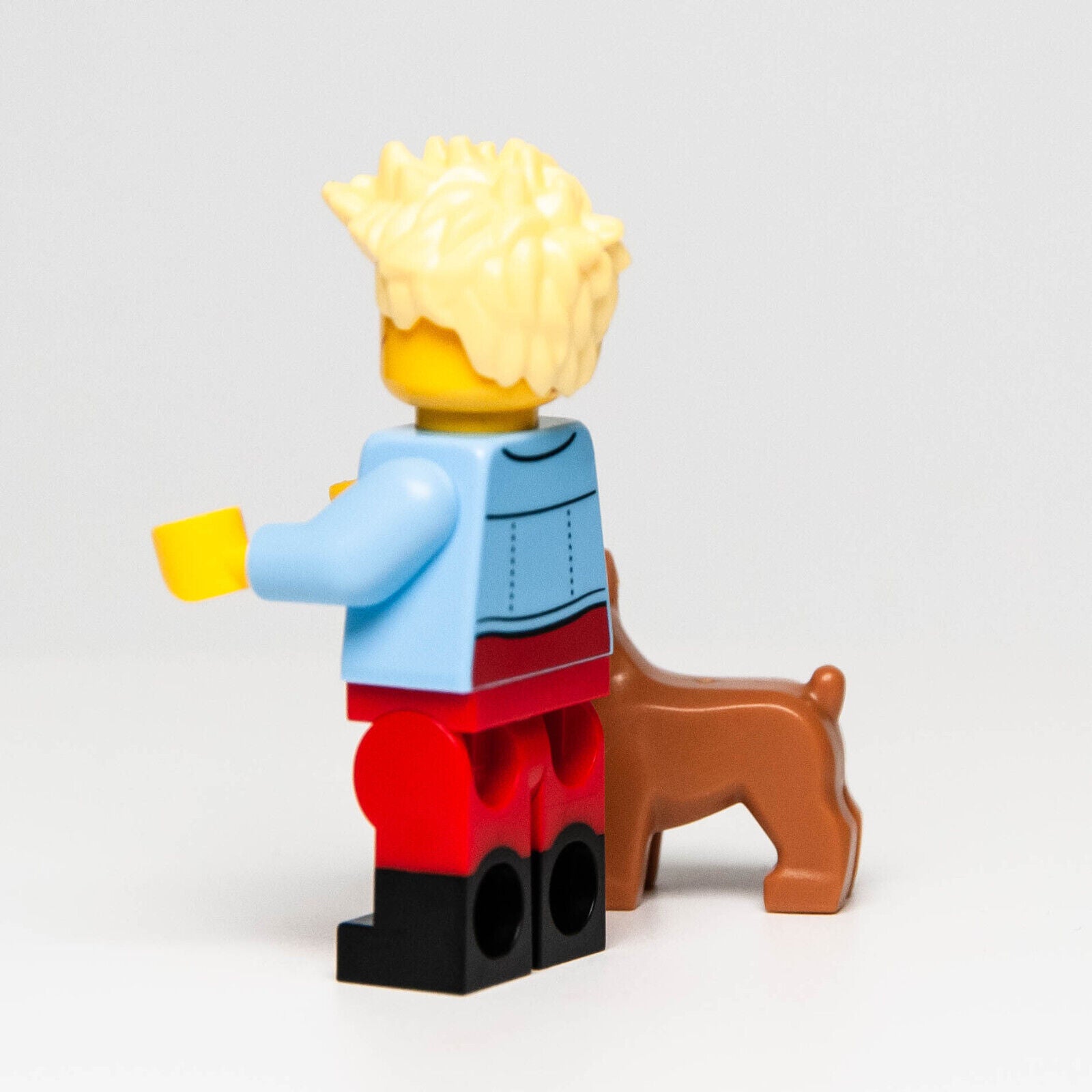 New Lego BAM 2023 Male Denim Jacket Minifigure w/ French Bulldog (cty - StudBee