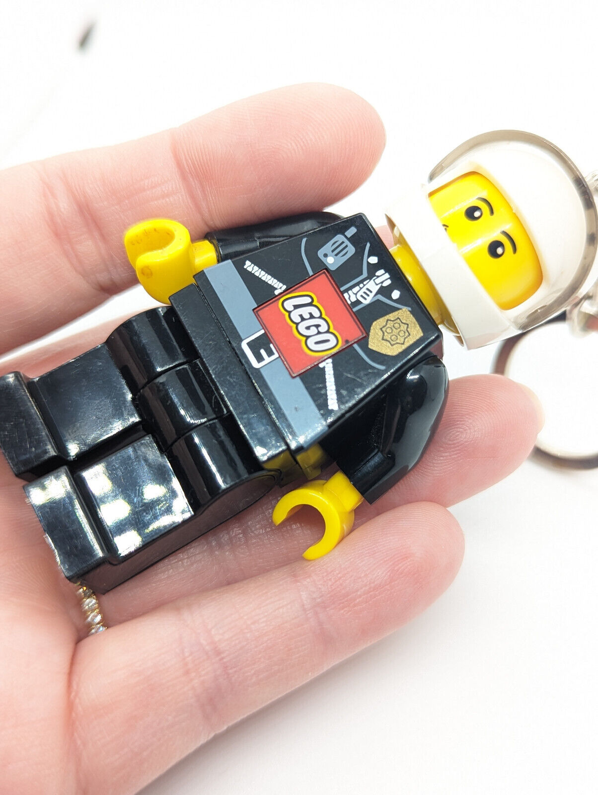 Lego Minifigure LED Keychain, Police Officer Mini Torch, 3" Tall - StudBee