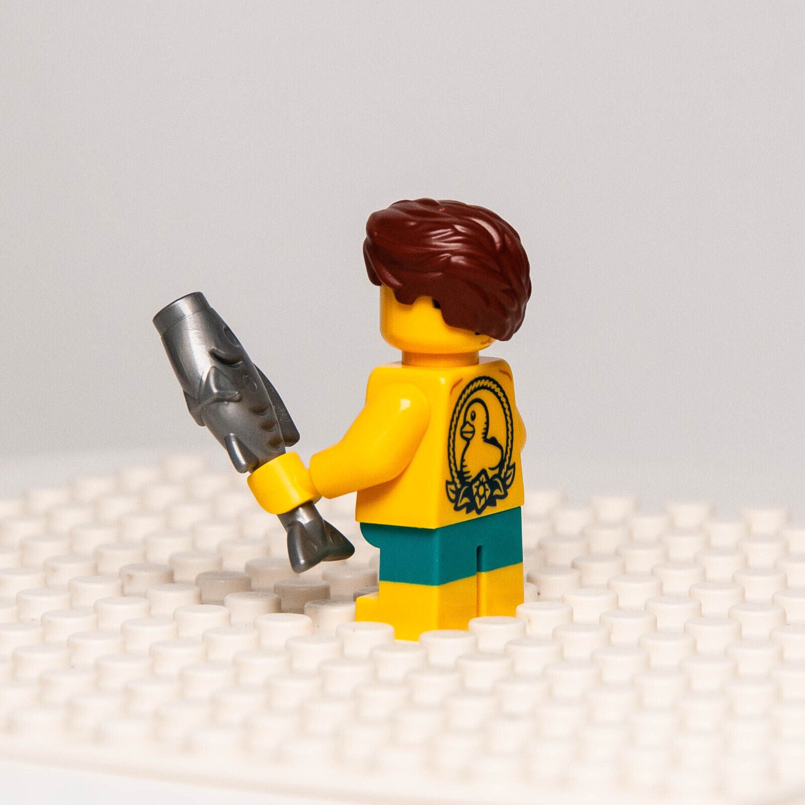 New Lego BAM 2023 Q2 Minifigure - Bare Chest, Duck Tattoo w/ Short Legs, Swim - StudBee