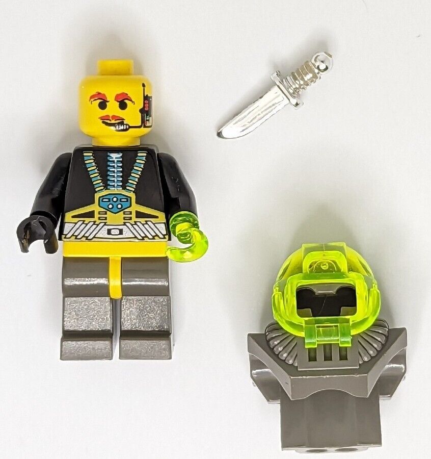 LEGO Aquazone Minifigure - Aquaraider 1 Neon Hook  2160 2162 (aqu004) - StudBee