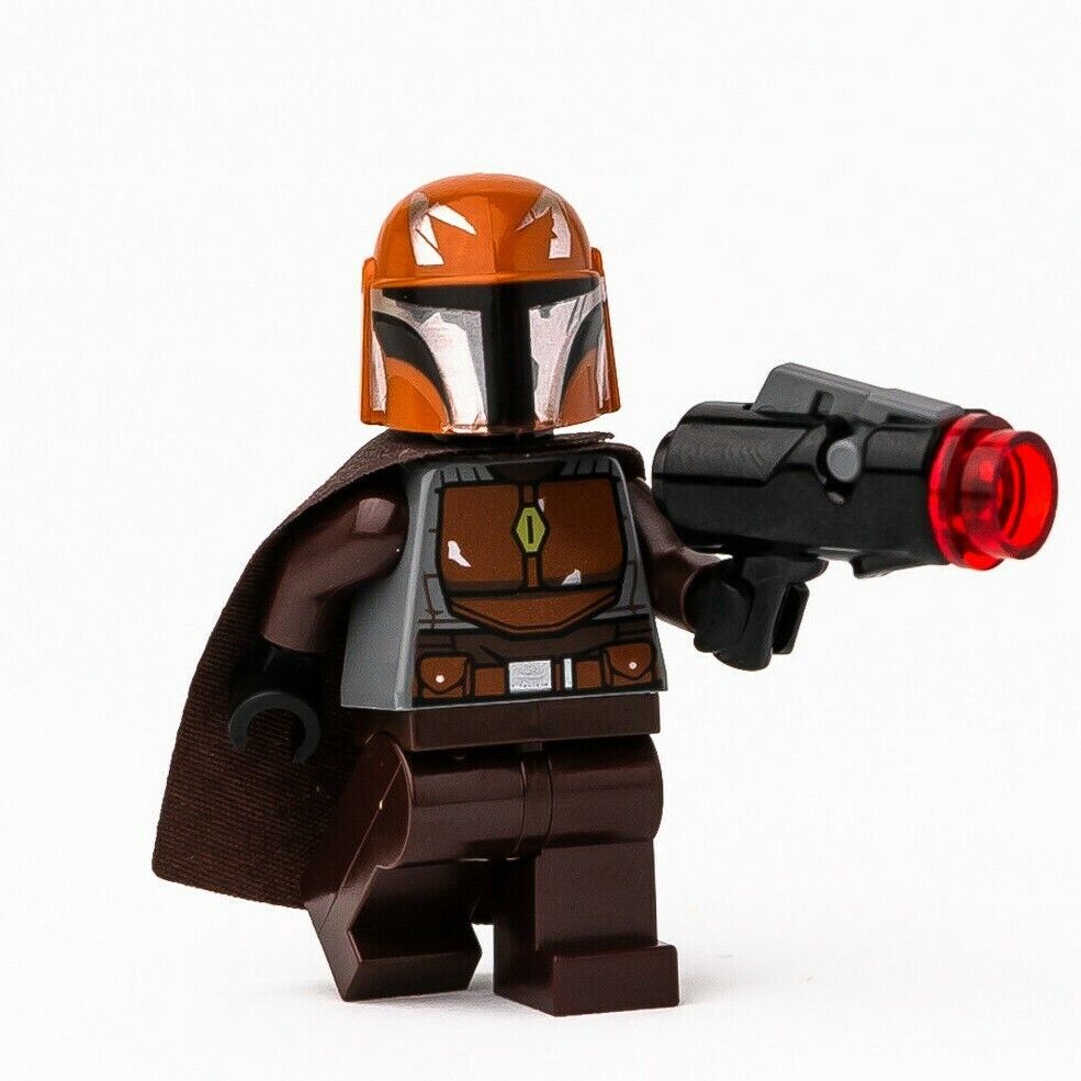 New LEGO Mandalorian Tribe Warrior - Dark Brown Cape, Dark Orange Helmet (sw1079 - StudBee