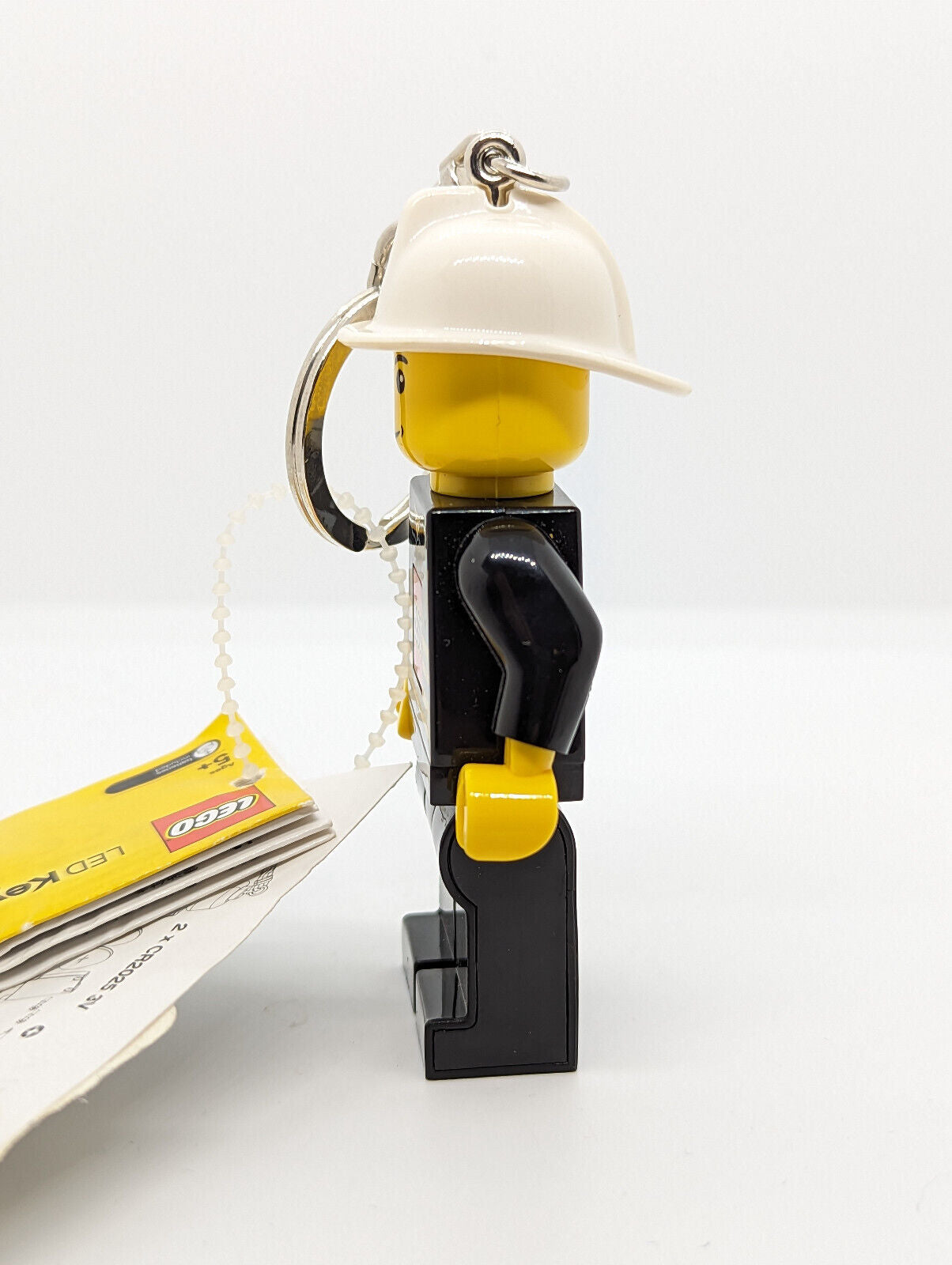 NEW Lego Minifigure Firefighter LED Key Chain, Flashlight Mini Torch 3" Tall - StudBee