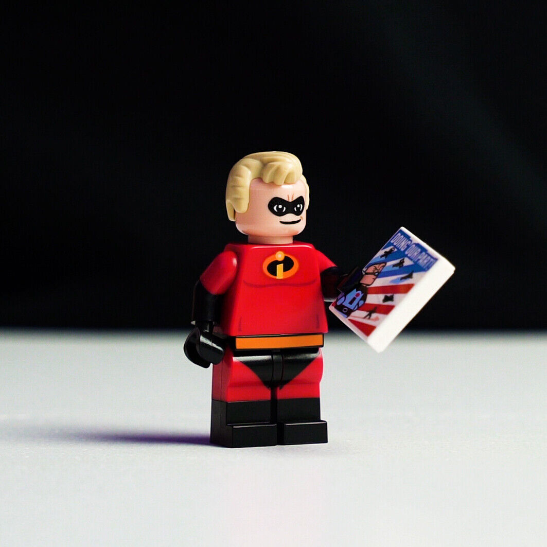 New LEGO Mr Incredible (w/ Stand, Tile) Minifigure Disney dis013 (coldis-13) - StudBee