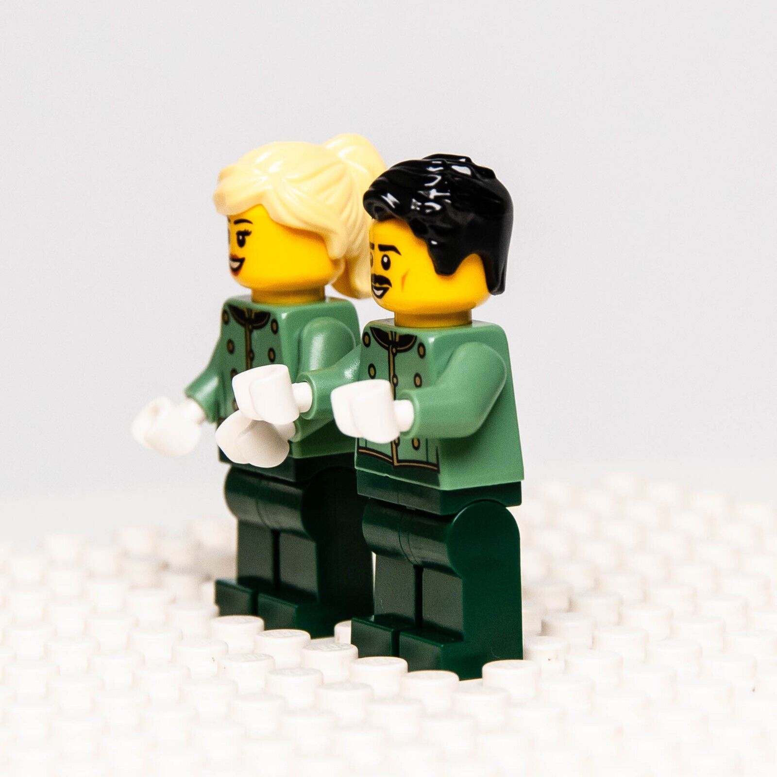 Lego Boutique Hotel Minifigures: Bellhop & Receptionist w/ Luggage Cart 10297 - StudBee