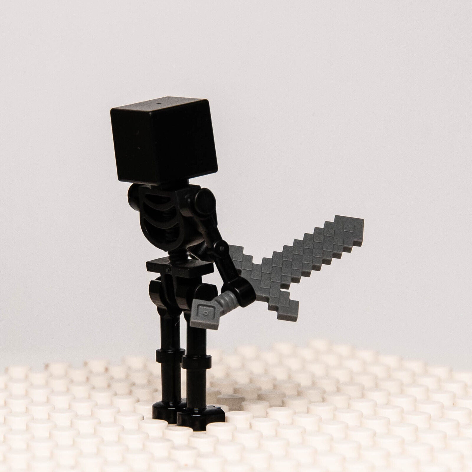 Lego Minecraft Minifigures - Black Wither Skeleton, Straight Arms (min025) - StudBee
