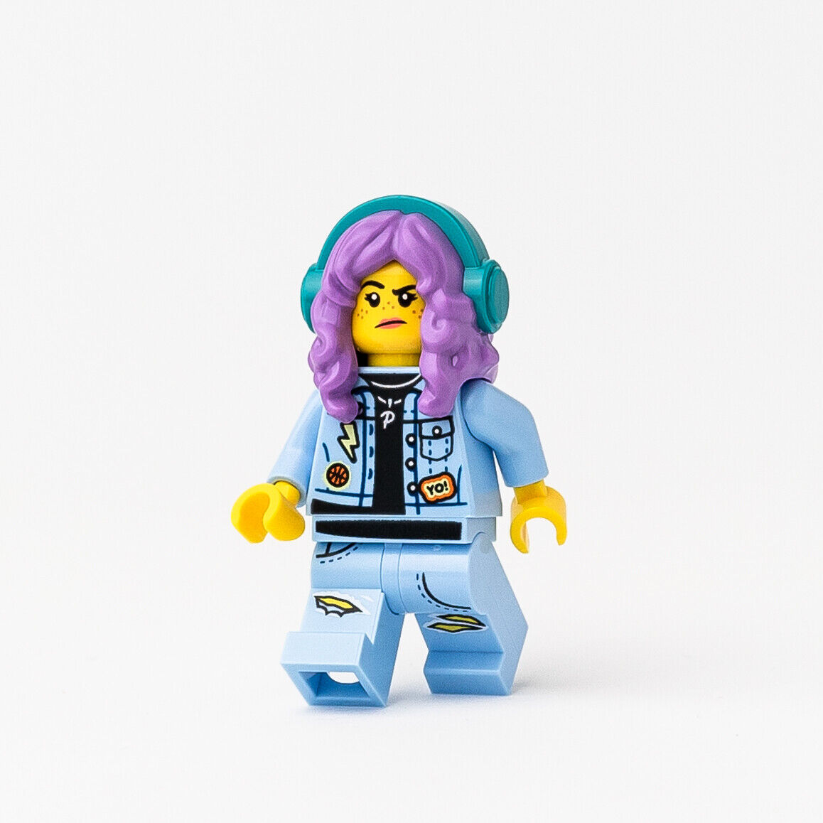 New LEGO Parker L. Jackson - Denim Jacket with Headphones Minifigure (hs035) - StudBee
