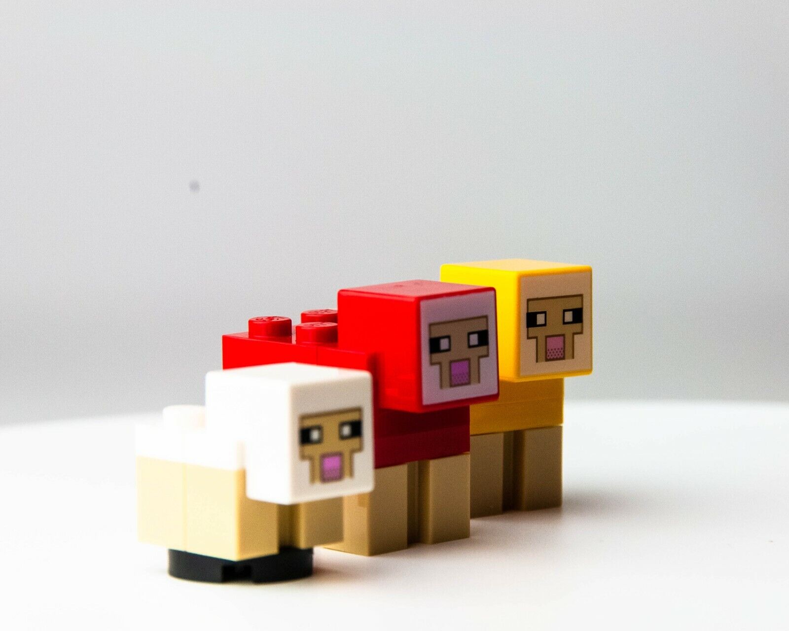 LEGO Minecraft Sheep Lamb (Lot of 3) Brick Built Animals 21153 Wool Farm (min - StudBee