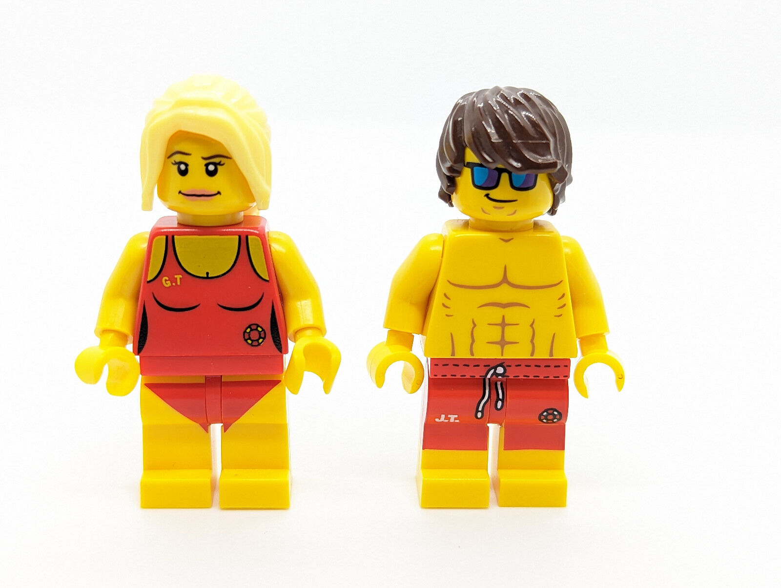 (Lot of 2) Lego CMF Lifeguards Minifigures (col024 col185) Baywatch Beach Swim - StudBee
