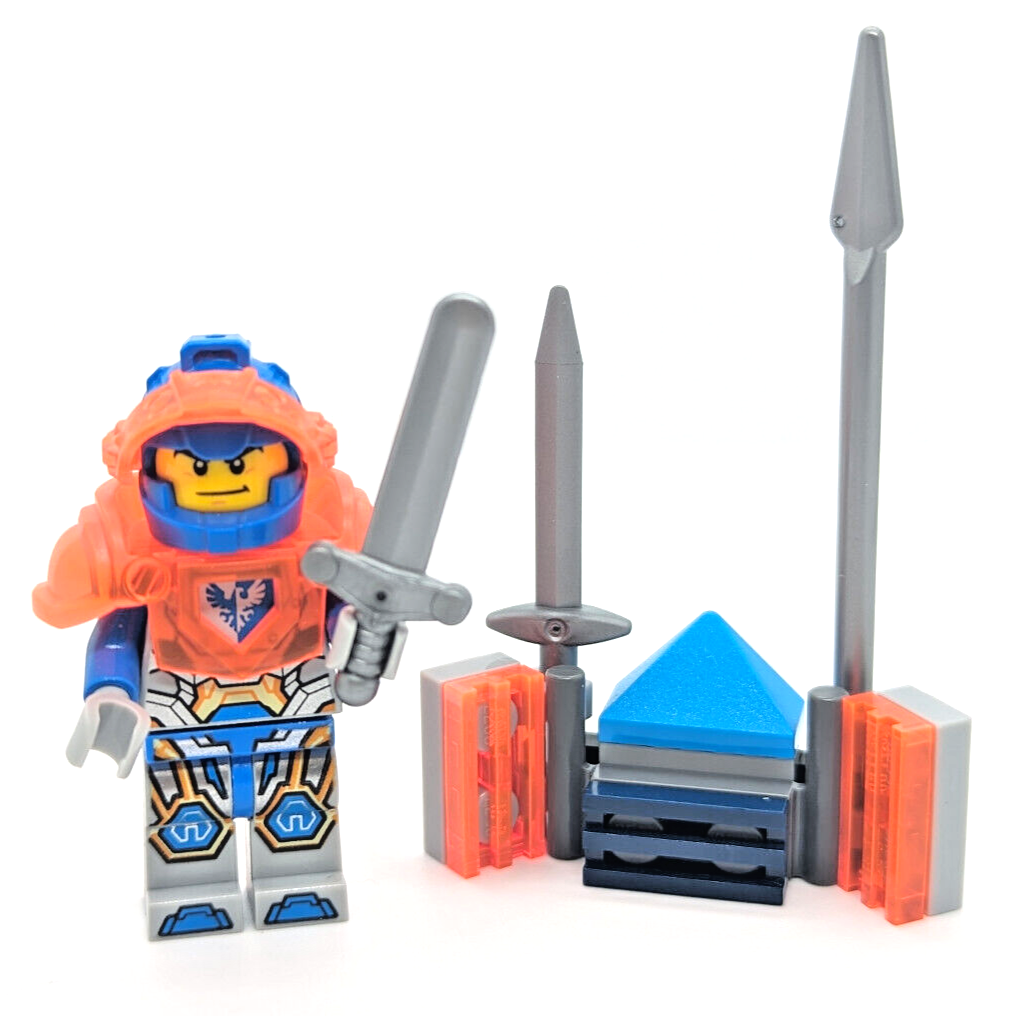 LEGO Nexo Knights Minifigure - Clay in Trans-Neon Orange Armor (nex073) 271712 - StudBee