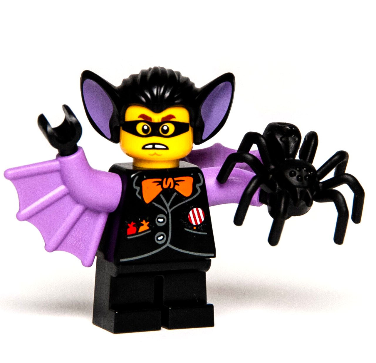 NEW Lego Minifigure (BAM) Halloween Bat Suit Boy Costume w/ Spider (hol302) (blk - StudBee