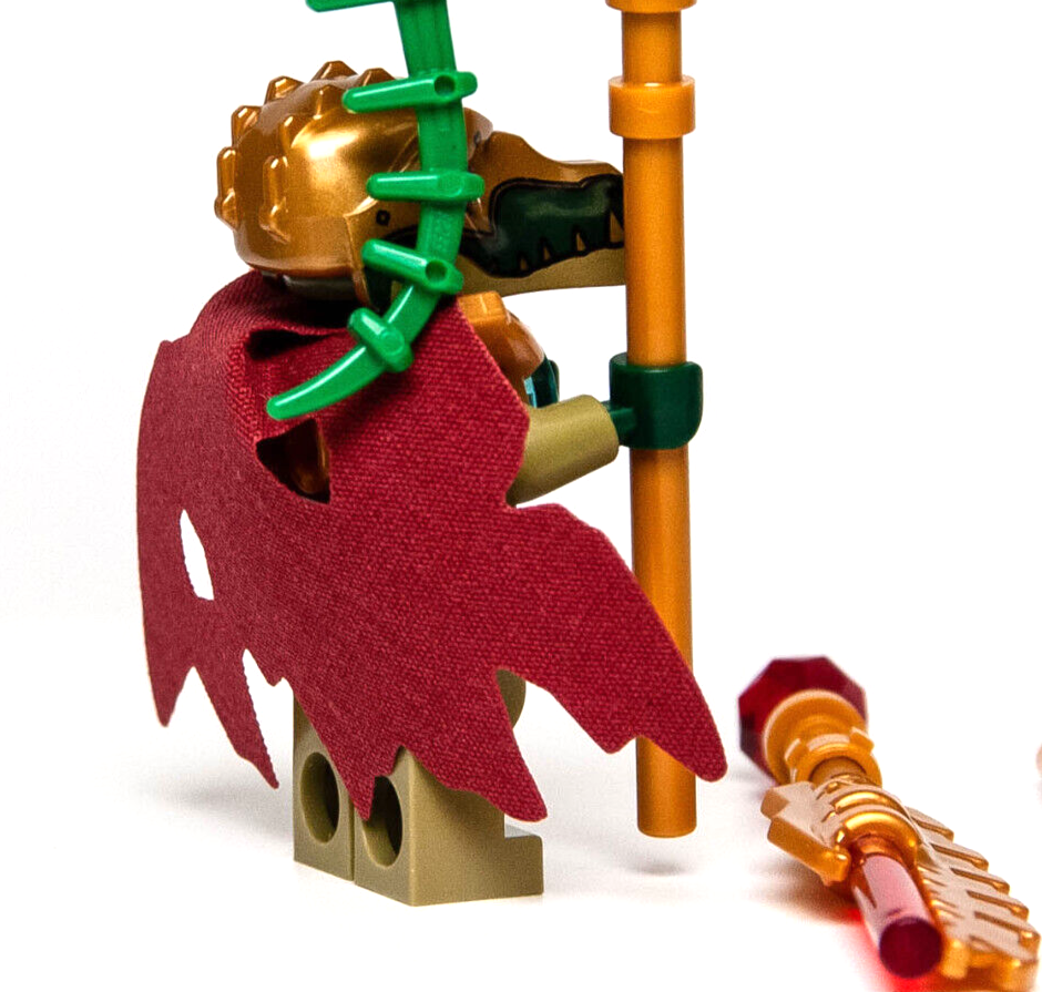 LEGO Chima Minifigure - Crominus Tattered Cape (loc023) Crocodile w/ 3 Weapons - StudBee