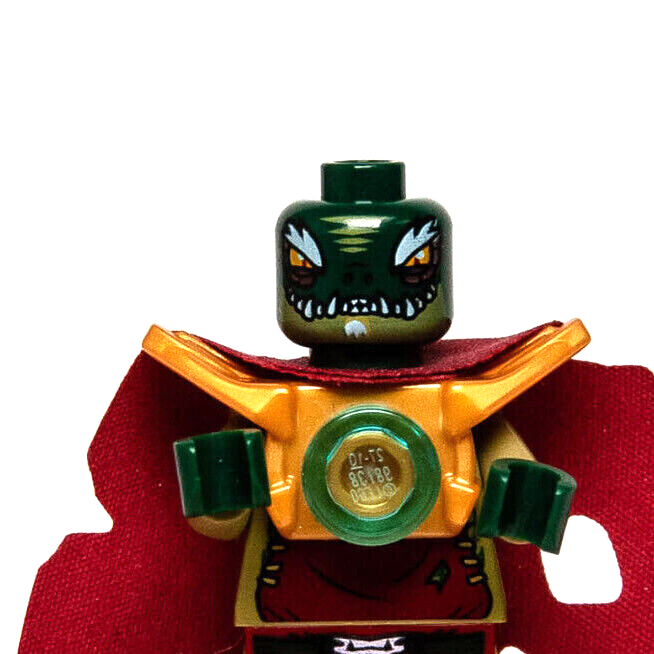 LEGO Chima Minifigure - Crominus Tattered Cape (loc023) Crocodile w/ 3 Weapons - StudBee