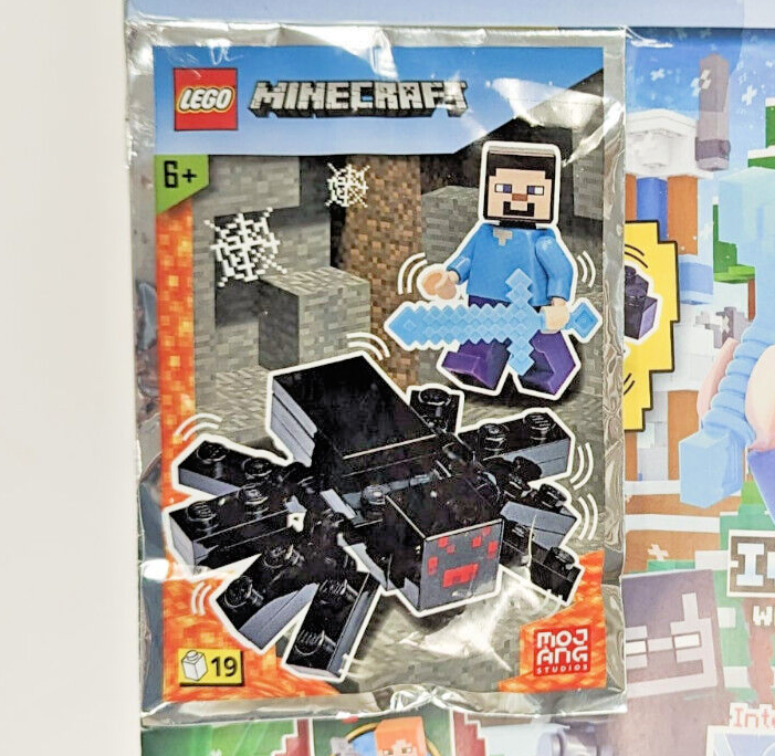 LEGO Minecraft UK 2023 Magazine Issue 7 - Steve & Spider Mob (min009) 662207 - StudBee