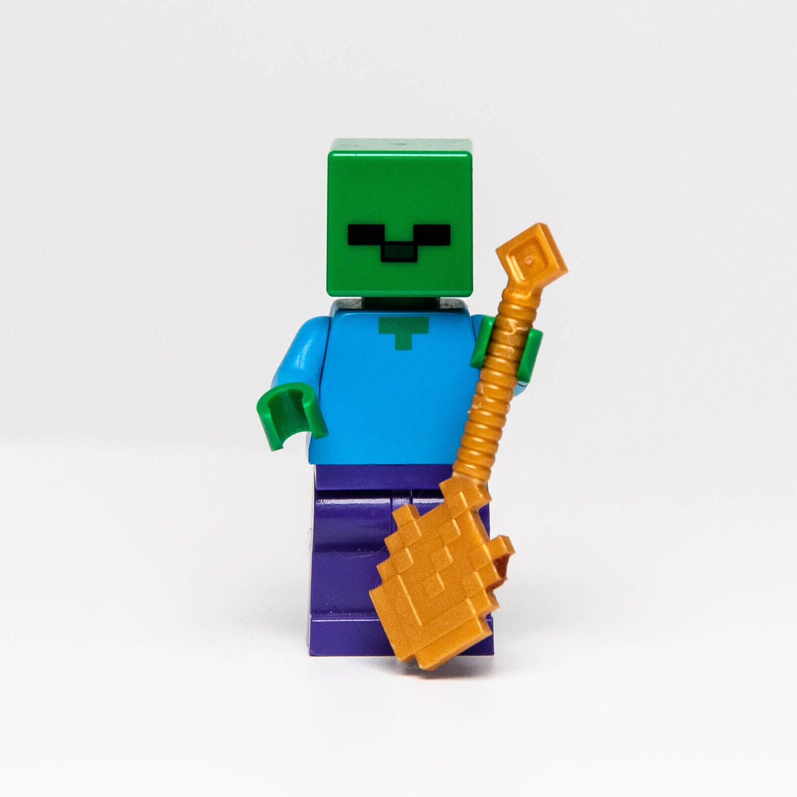 Lego Minecraft Minifigure Zombie (min010) with Gold Shovel - StudBee
