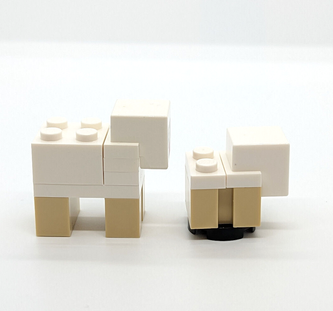 LEGO Minecraft Sheep (Lot of 2) -  Mom and Baby Lamb (minesheep07 minesheep08) - StudBee