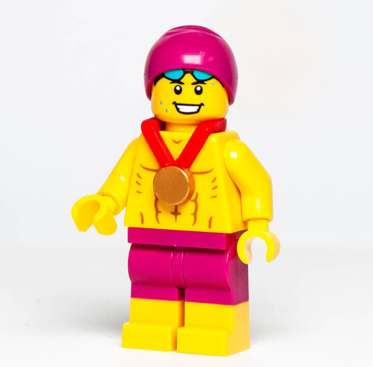 New LEGO 2024 BAM Minifigure - Male Swimmer - Athlete Olympics Pool