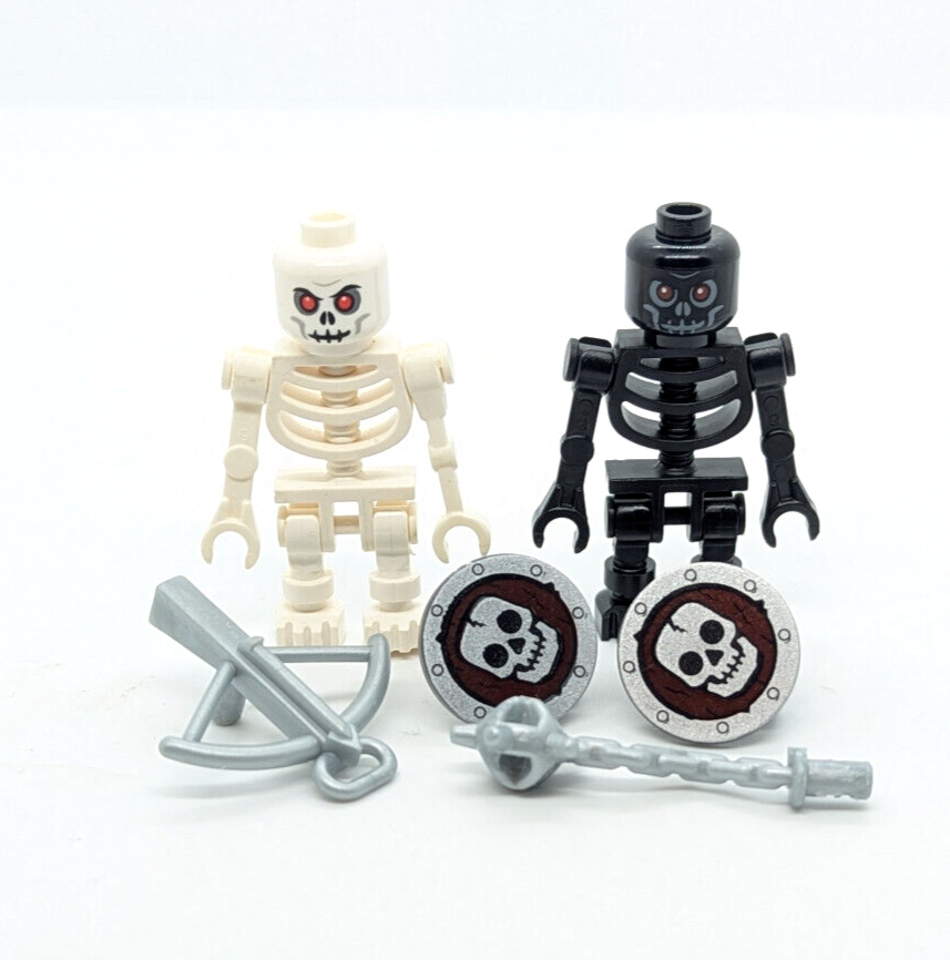 (Lot of 2) LEGO Castle Minifigures - Fantasy Era Skeleton (cas327 cas328) 852272 - StudBee