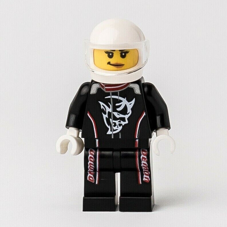 New LEGO 2018 Dodge Challenger SRT Demon Driver, Female Minifigure - (sc076) - StudBee