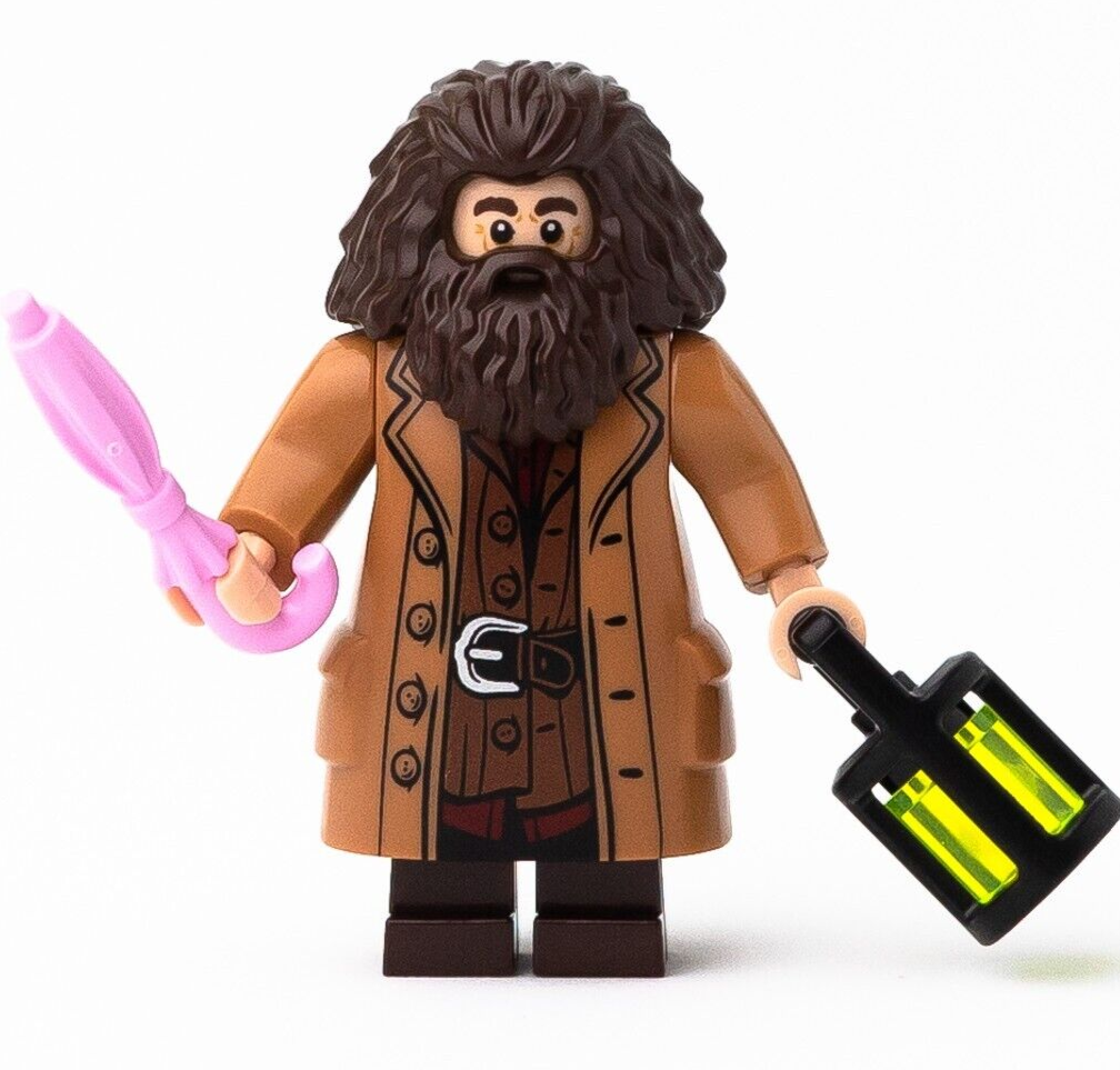 New LEGO Minifigure - Rubeus Hagrid Medium Nougat Topcoat w/Buttons (hp144) - StudBee