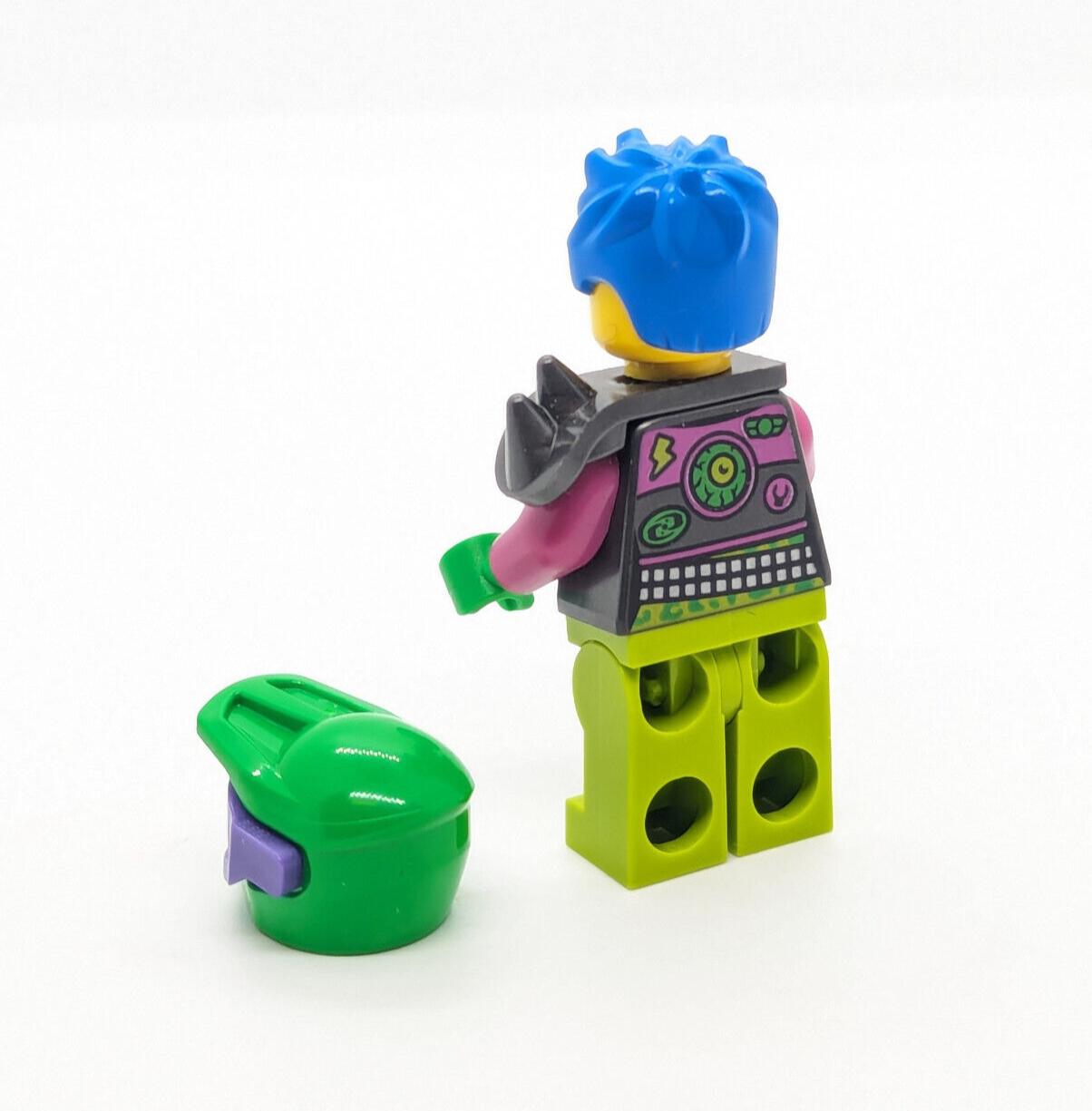 Lego Stuntz Minifigure - Raze (cty1328) 60352 Punk Biker, Blue Hair, Tounge Out - StudBee