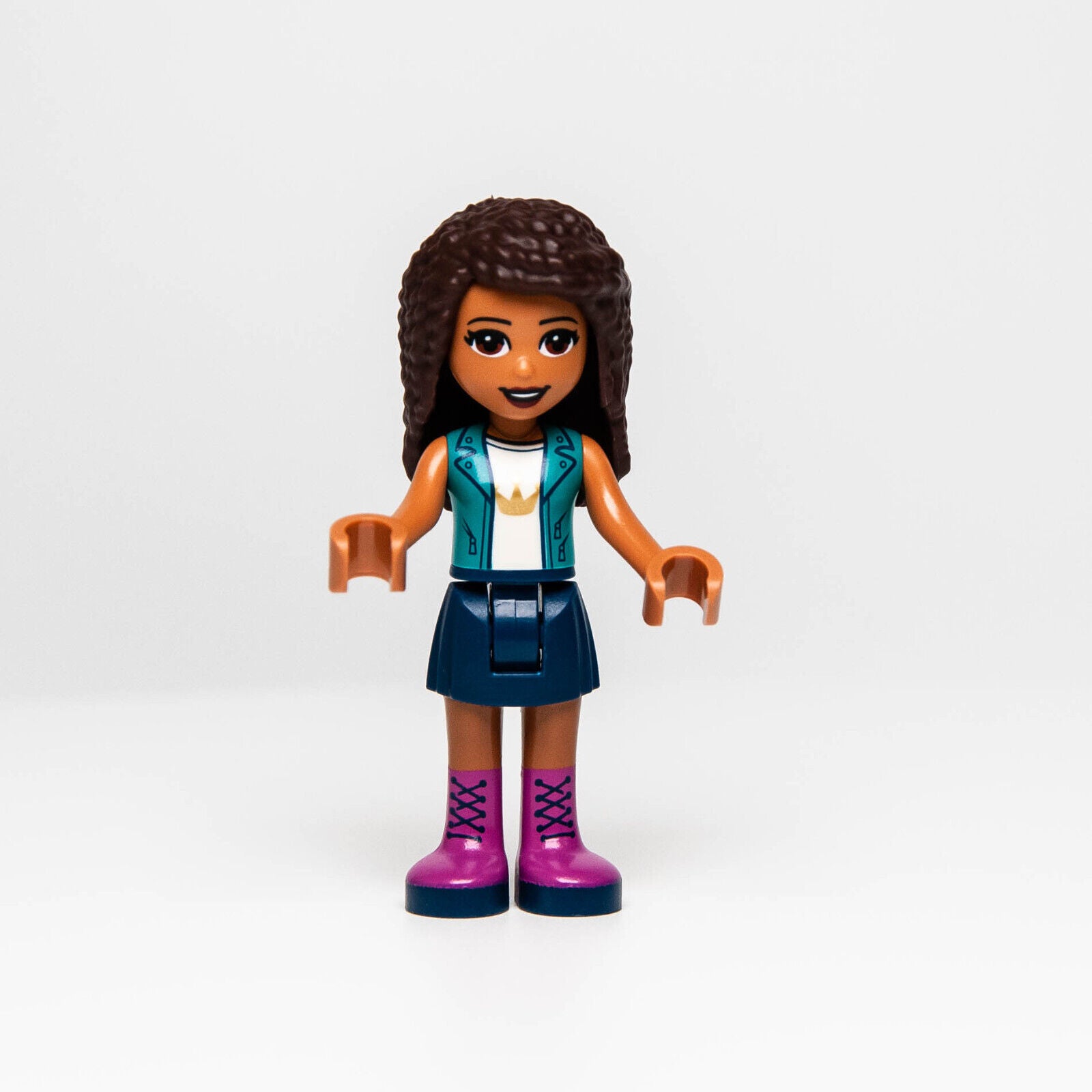 New Lego 41449 Friends Andrea Minifigure Dark Blue Skirt, Jacket (frnd415) - StudBee