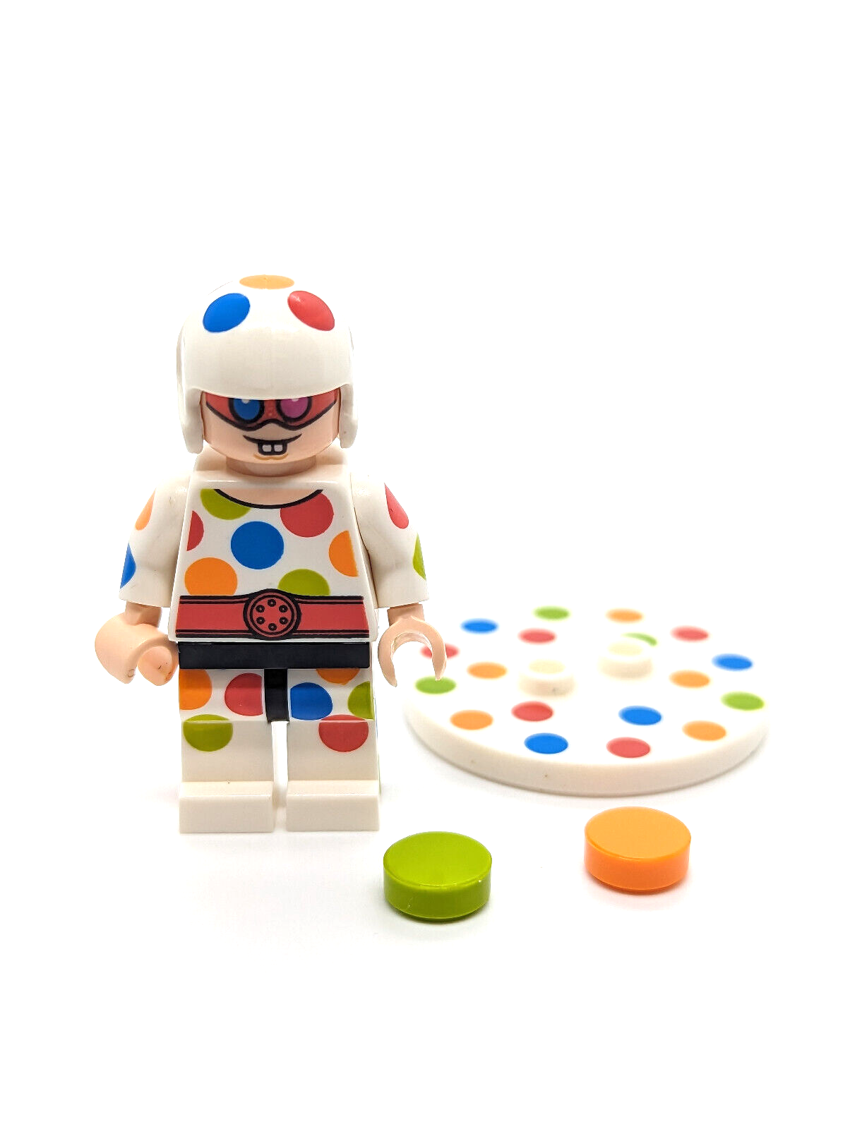 Lego Batman Movie Minifigure Polka Dot Man w/ Stand, Discs 70917 sh397 - StudBee