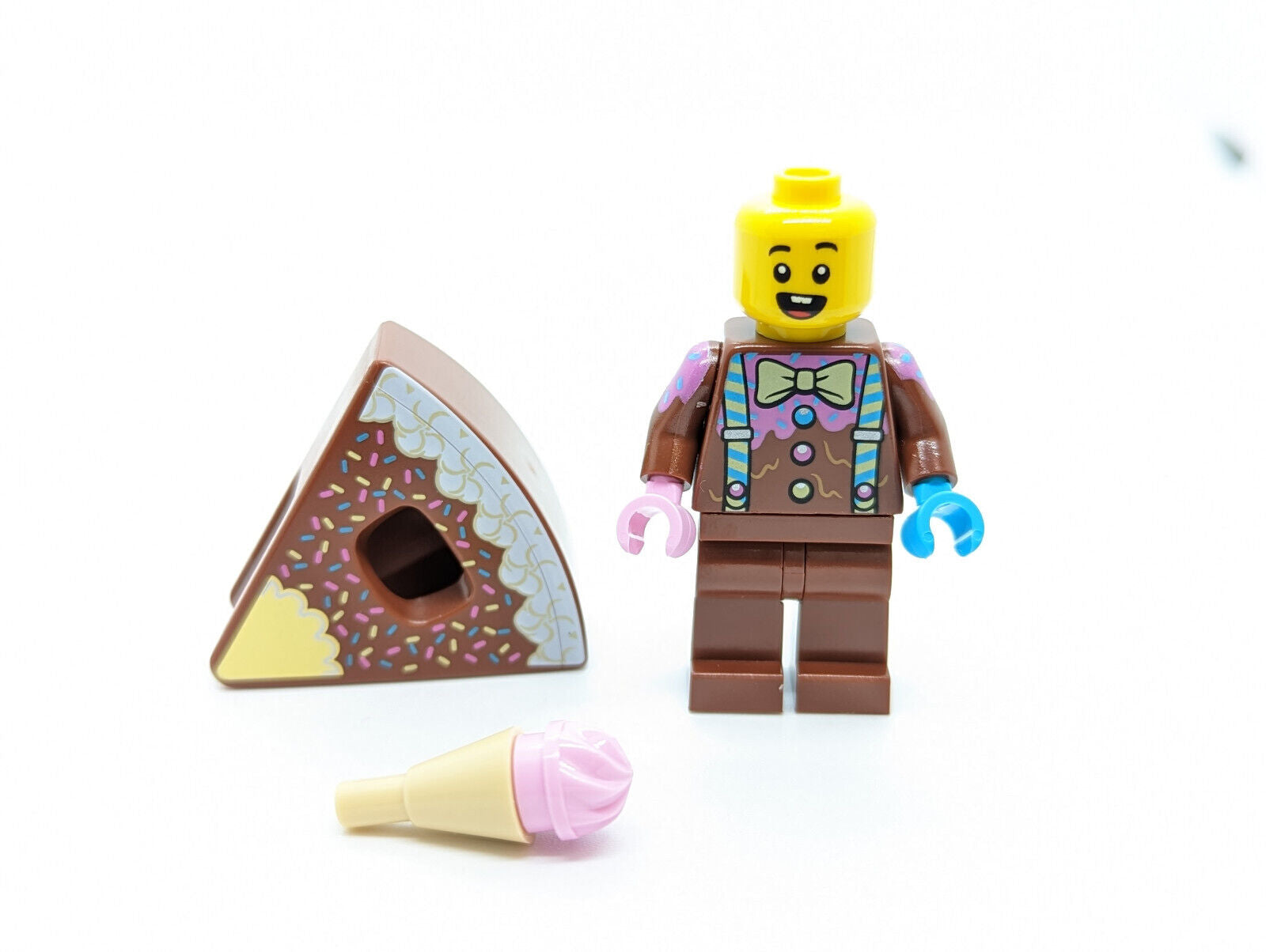 New Lego BAM Chocolate Cake Costume Minifigure w/ Ice Cream (hol296)Birthday - StudBee