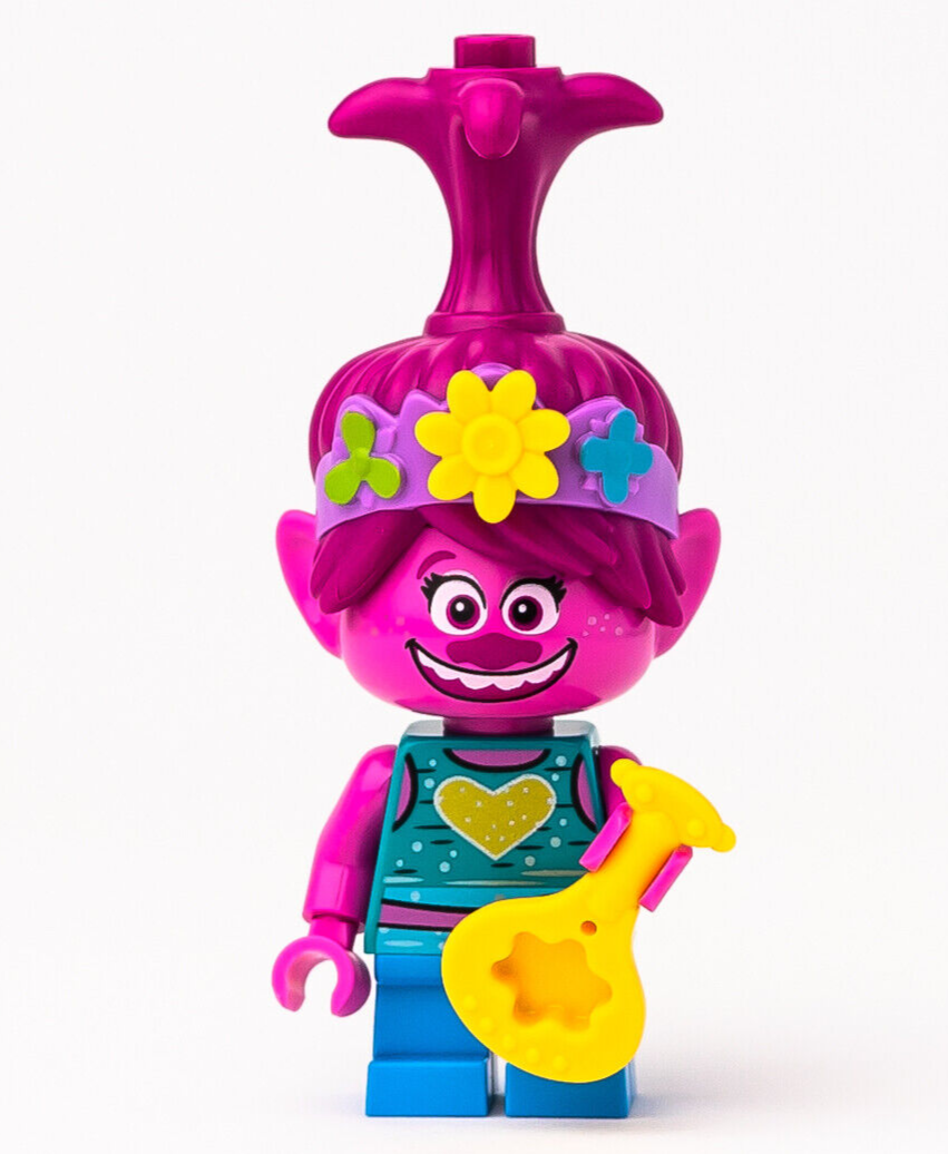 New LEGO Poppy Minifigure w/ Mandolin - Trolls World Tour - 41255 (twt016) - StudBee